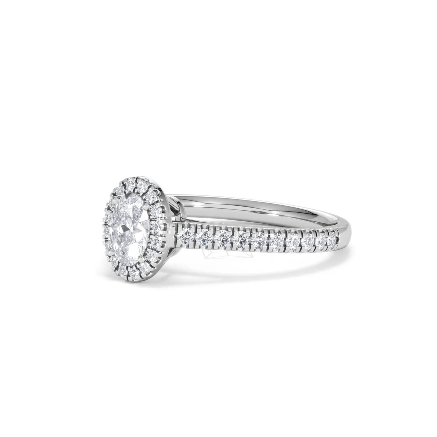 Georgina Lab Oval Diamond Halo Engagement Ring Platinum 1.00ct F/VS1 - Image 81