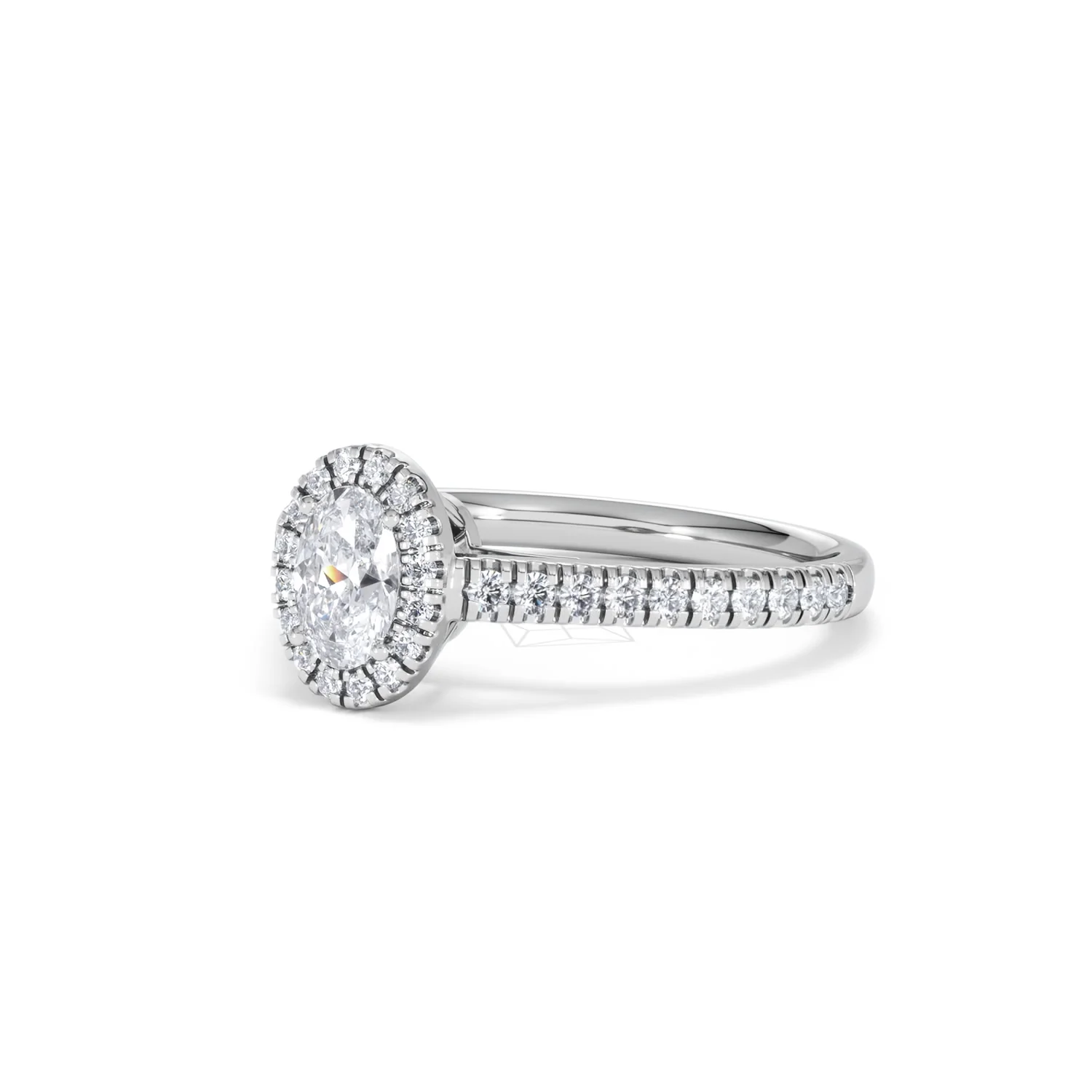 Georgina Lab Oval Diamond Halo Engagement Ring Platinum 1.00ct F/VS1 - Image 82