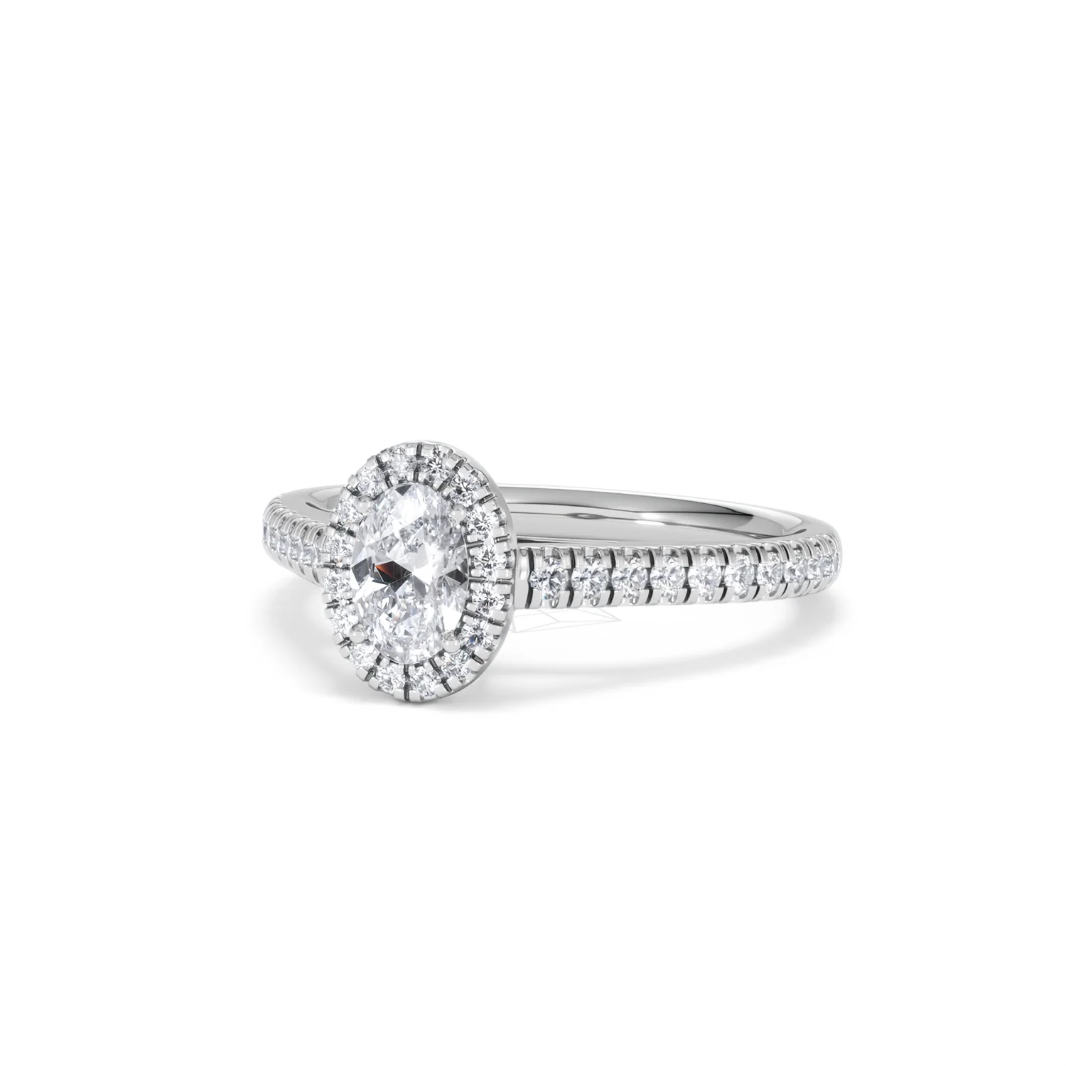Georgina Lab Oval Diamond Halo Engagement Ring Platinum 1.00ct F/VS1 - Image 85