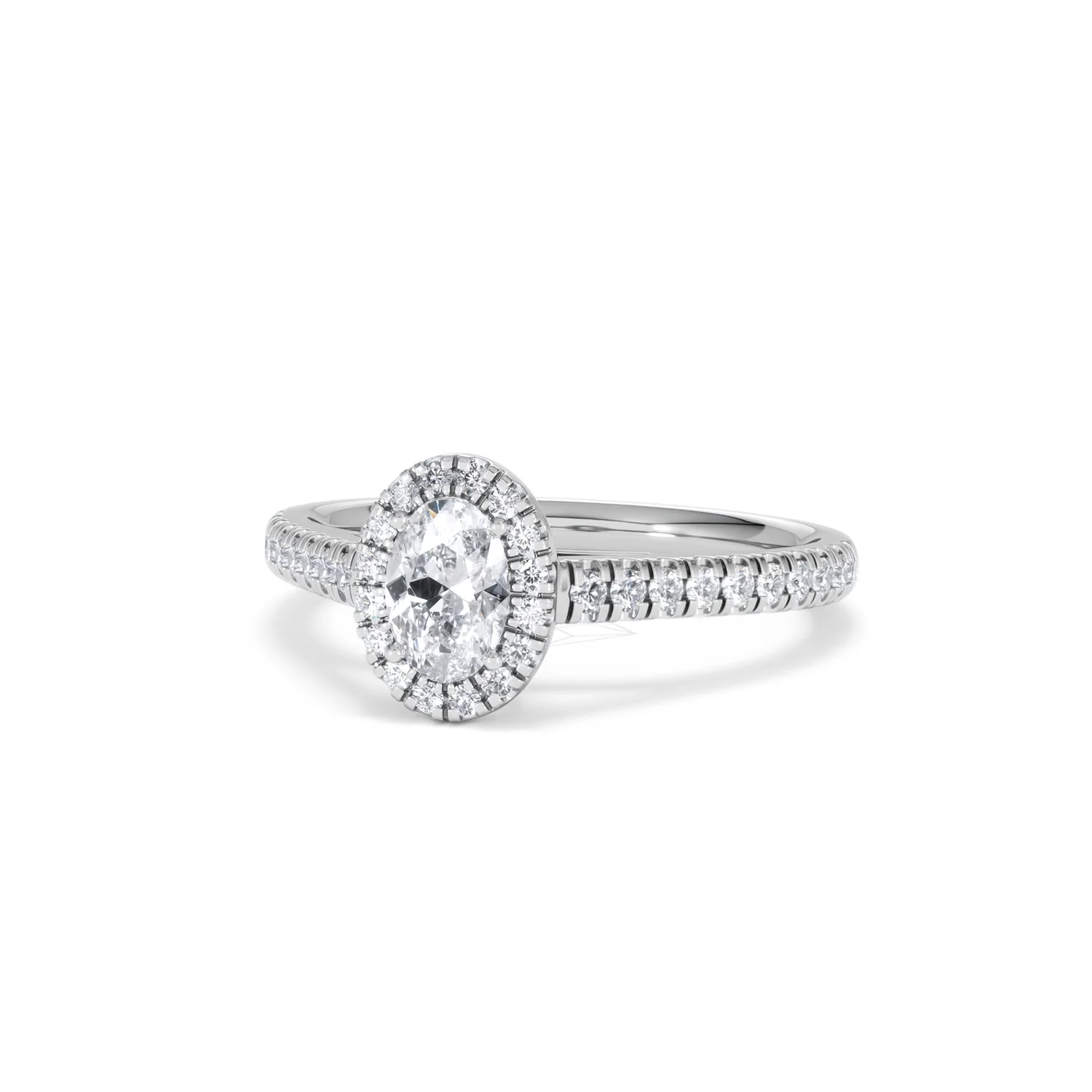 Georgina Lab Oval Diamond Halo Engagement Ring Platinum 1.00ct F/VS1 - Image 86