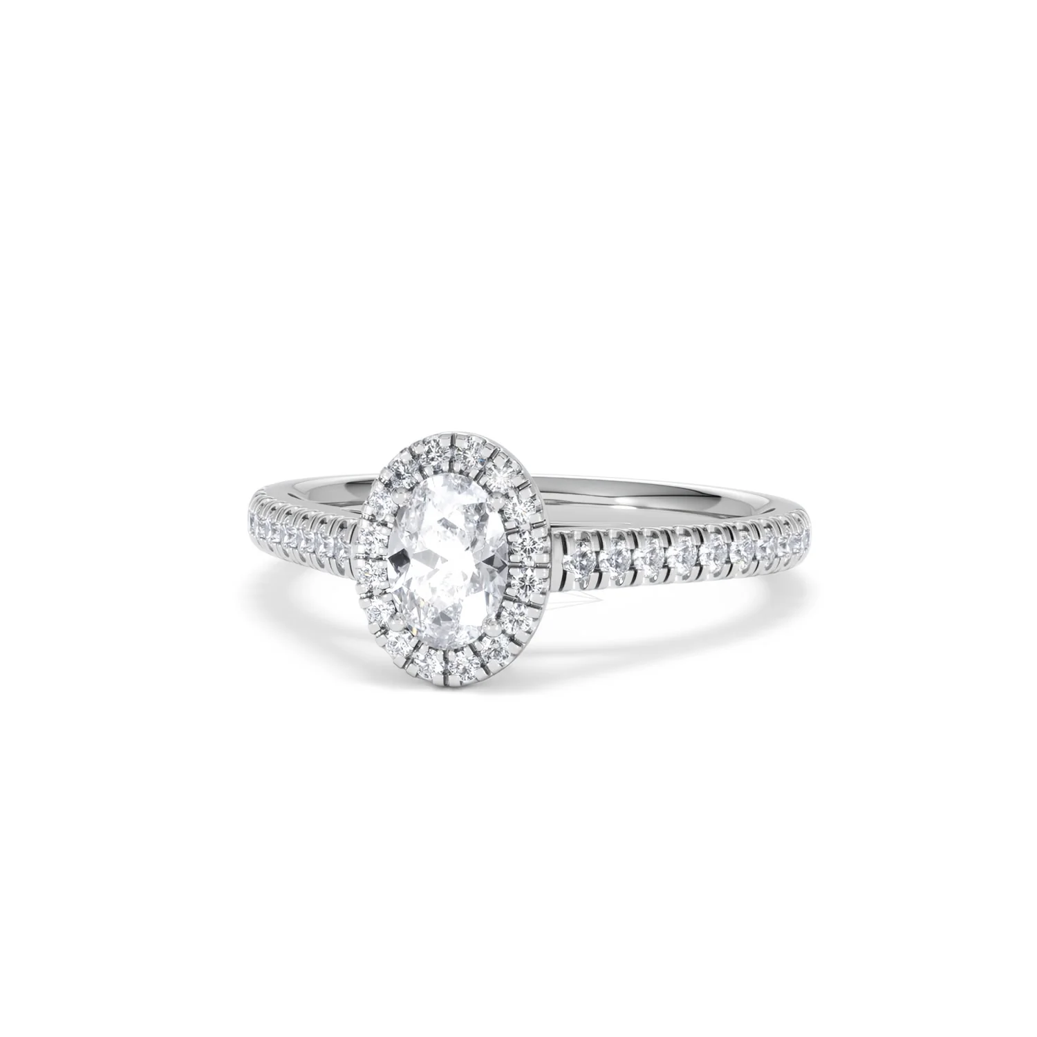 Georgina Lab Oval Diamond Halo Engagement Ring Platinum 1.00ct F/VS1 - Image 87