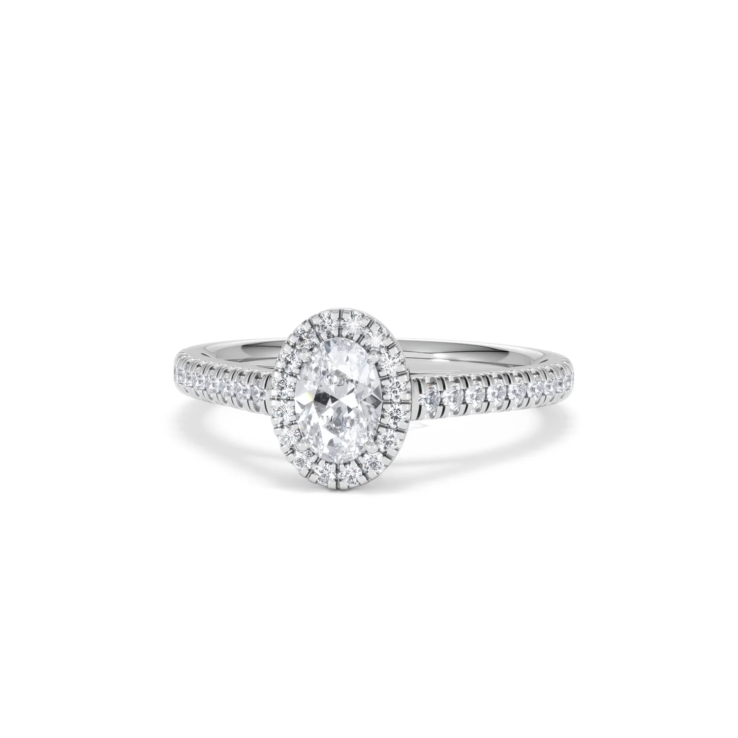 Georgina Lab Oval Diamond Halo Engagement Ring Platinum 1.00ct F/VS1 - Image 88