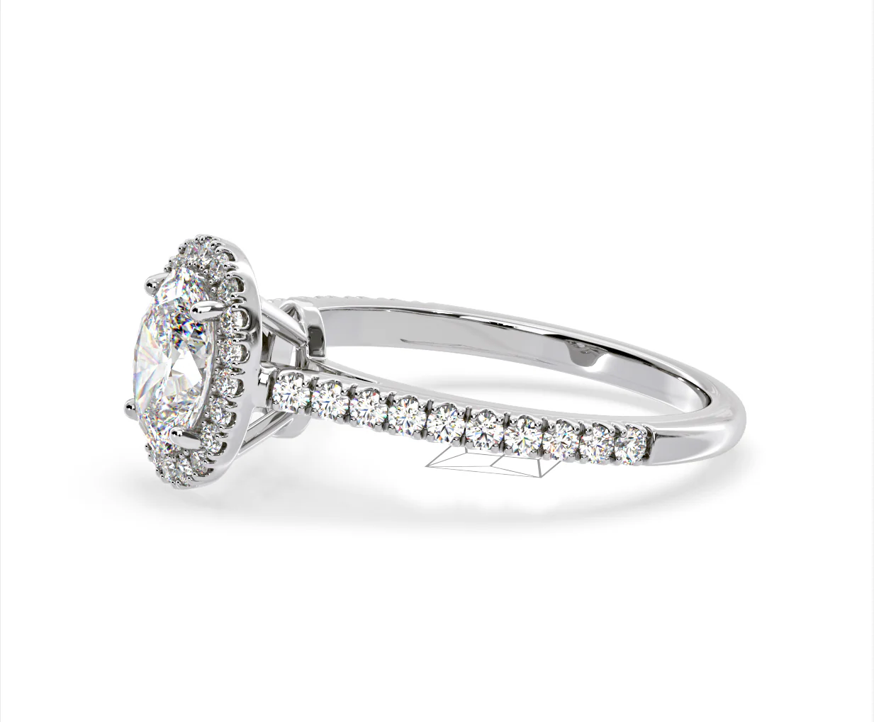 Georgina Lab Oval Diamond Halo Engagement Ring Platinum 1.55ct F/VS1 - Image 101