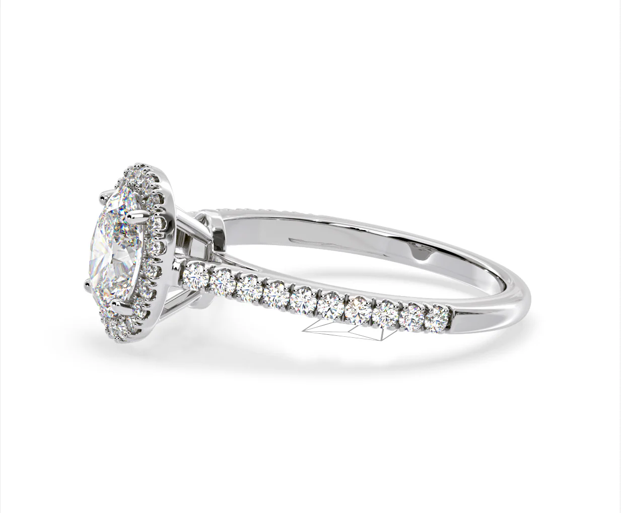 Georgina Lab Oval Diamond Halo Engagement Ring Platinum 1.55ct F/VS1 - Image 102