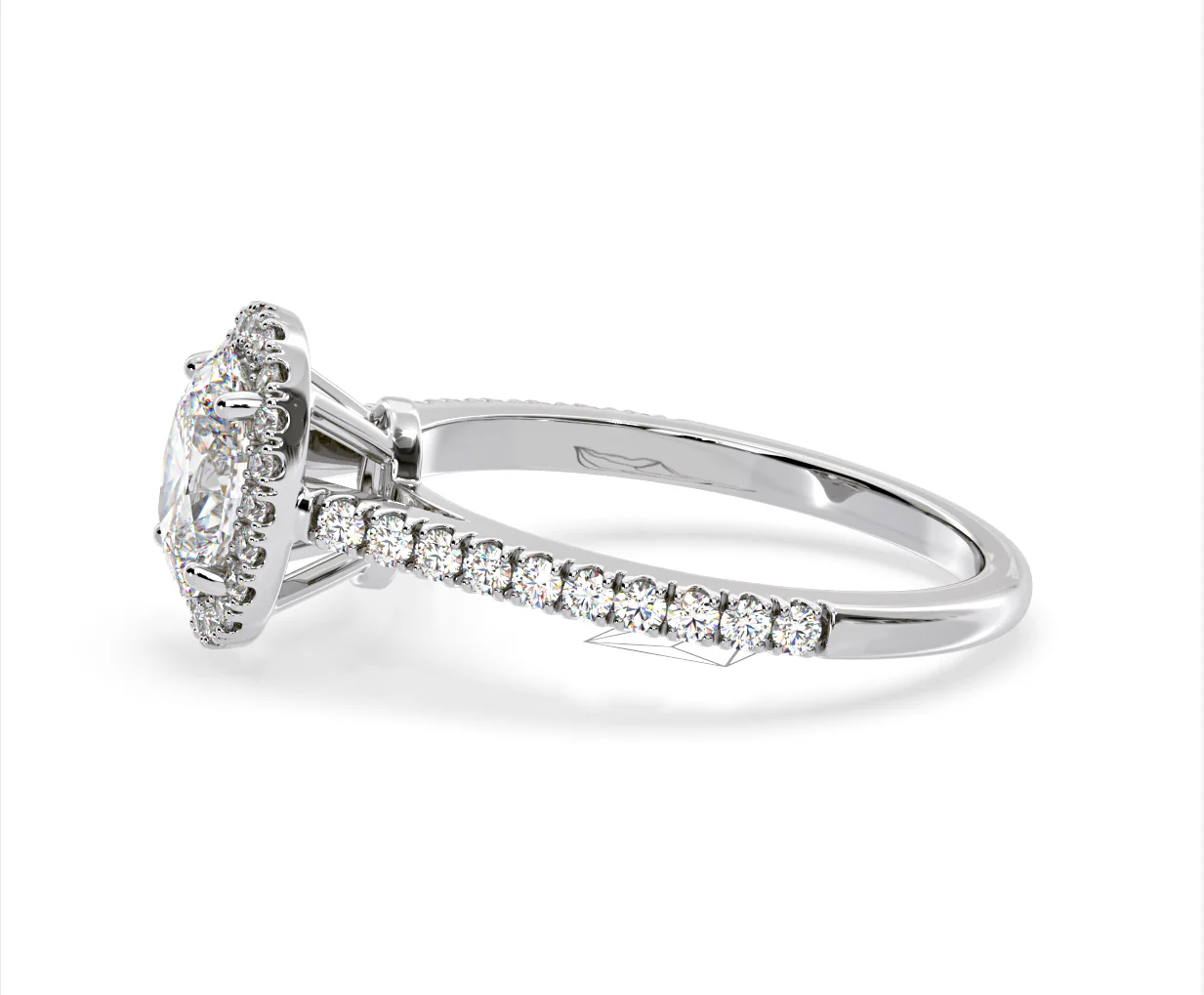 Georgina Lab Oval Diamond Halo Engagement Ring Platinum 1.55ct F/VS1 - Image 104