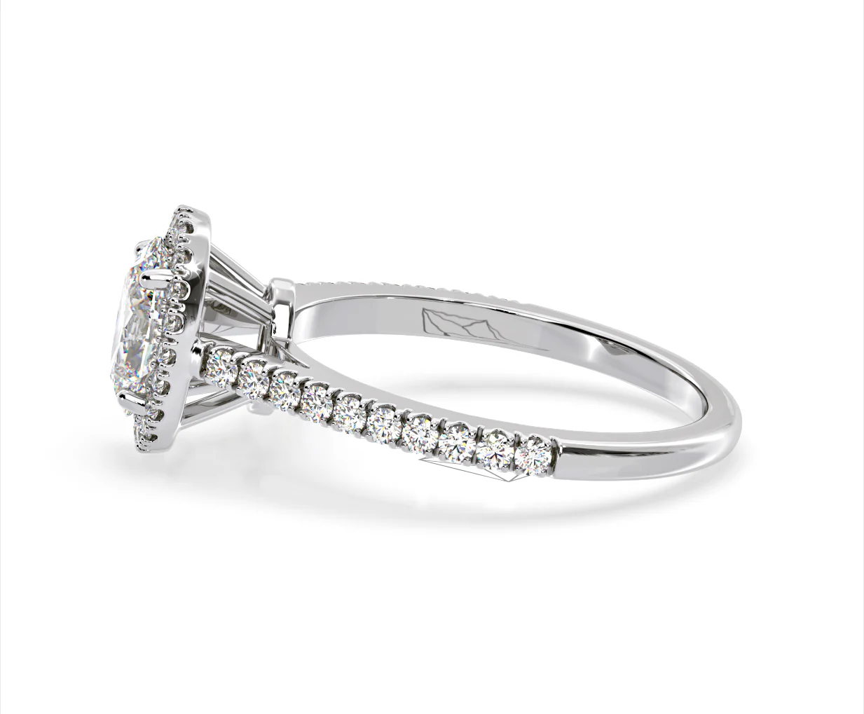 Georgina Lab Oval Diamond Halo Engagement Ring Platinum 1.55ct F/VS1 - Image 106