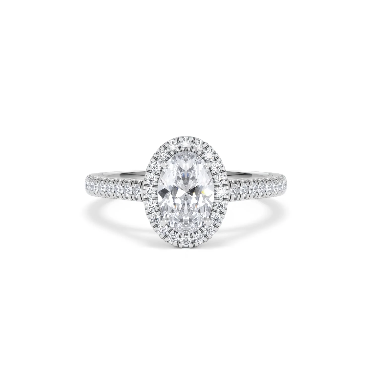 Georgina Lab Oval Diamond Halo Engagement Ring Platinum 1.55ct F/VS1 - Image 11