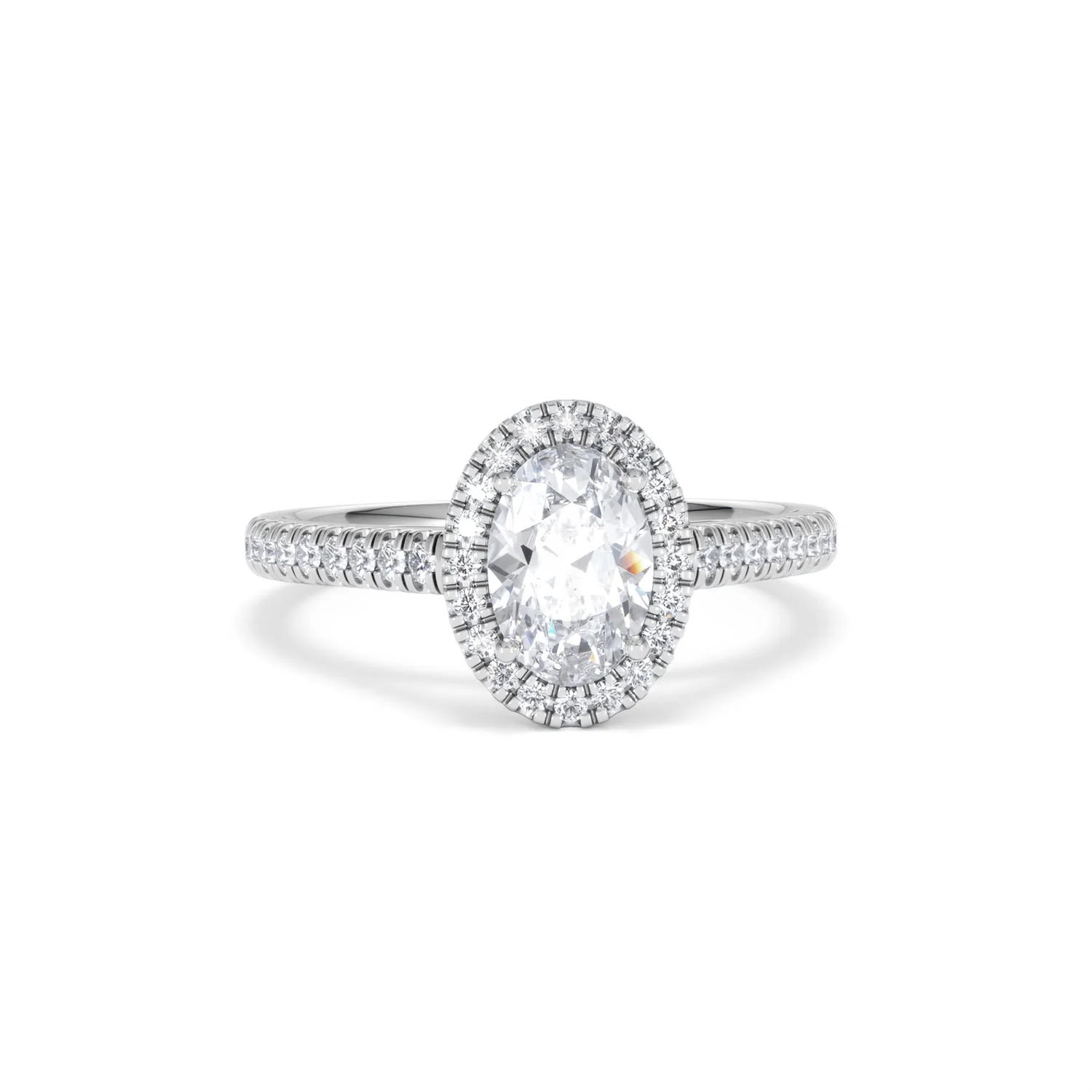 Georgina Lab Oval Diamond Halo Engagement Ring Platinum 1.55ct F/VS1 - Image 12