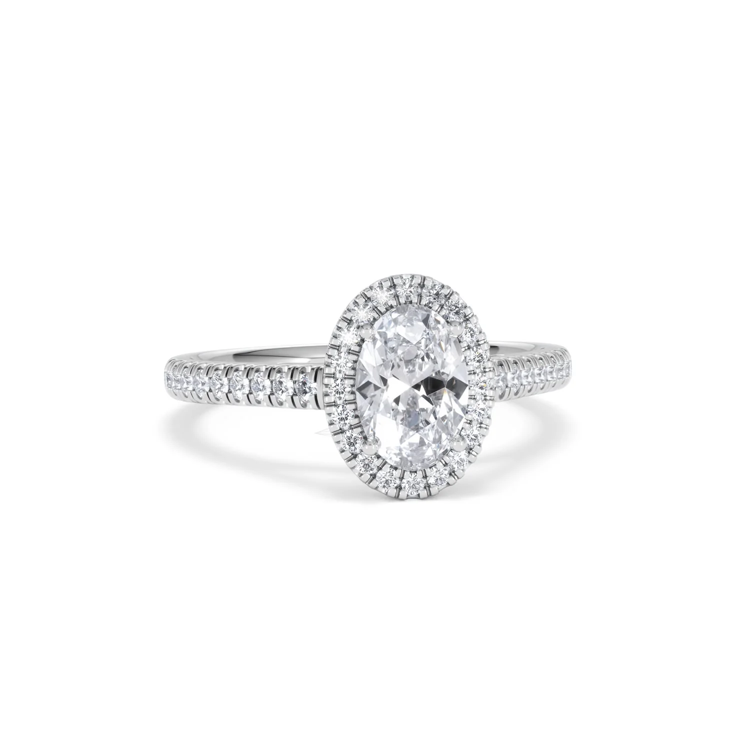 Georgina Lab Oval Diamond Halo Engagement Ring Platinum 1.55ct F/VS1 - Image 13