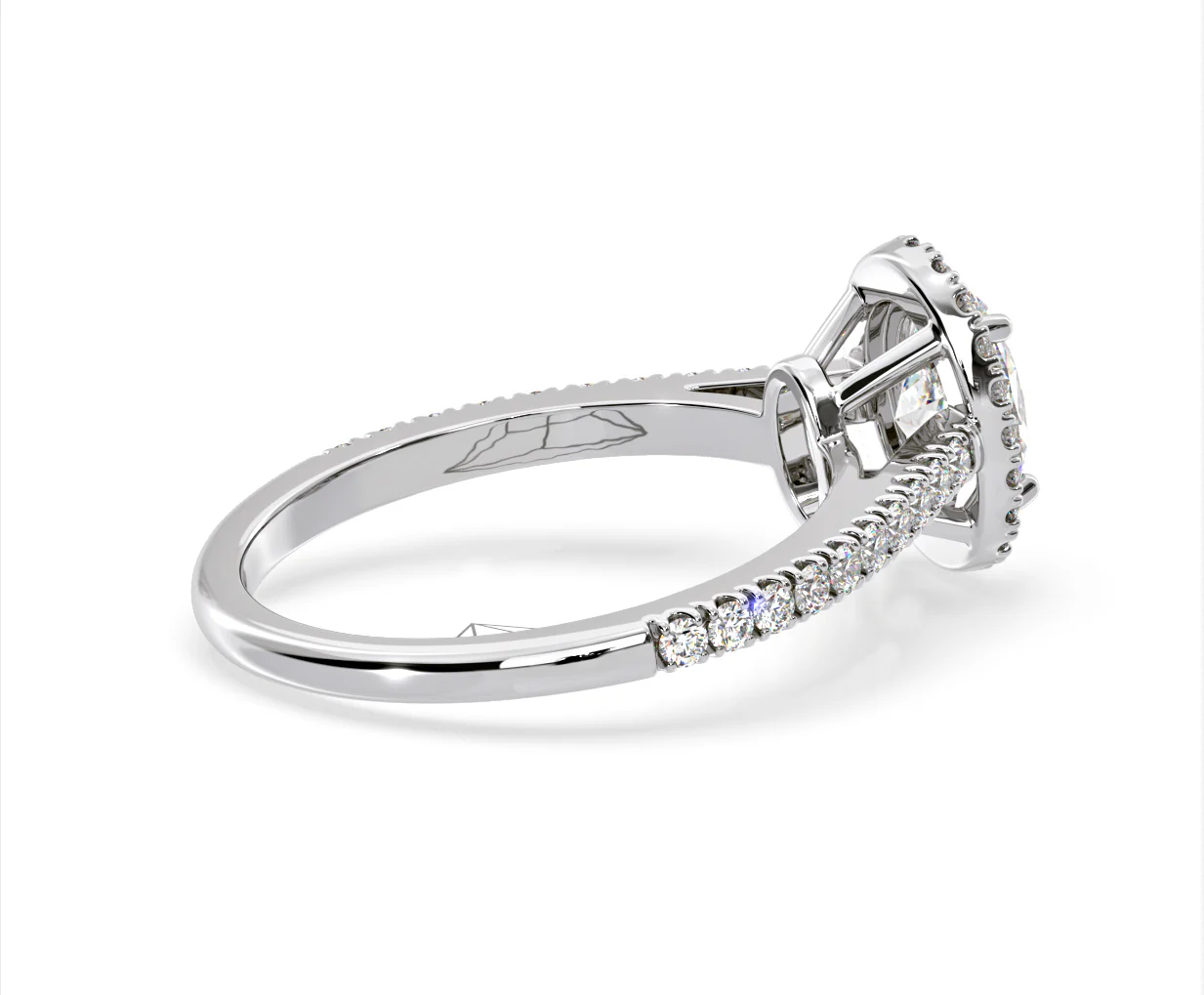Georgina Lab Oval Diamond Halo Engagement Ring Platinum 1.55ct F/VS1 - Image 140
