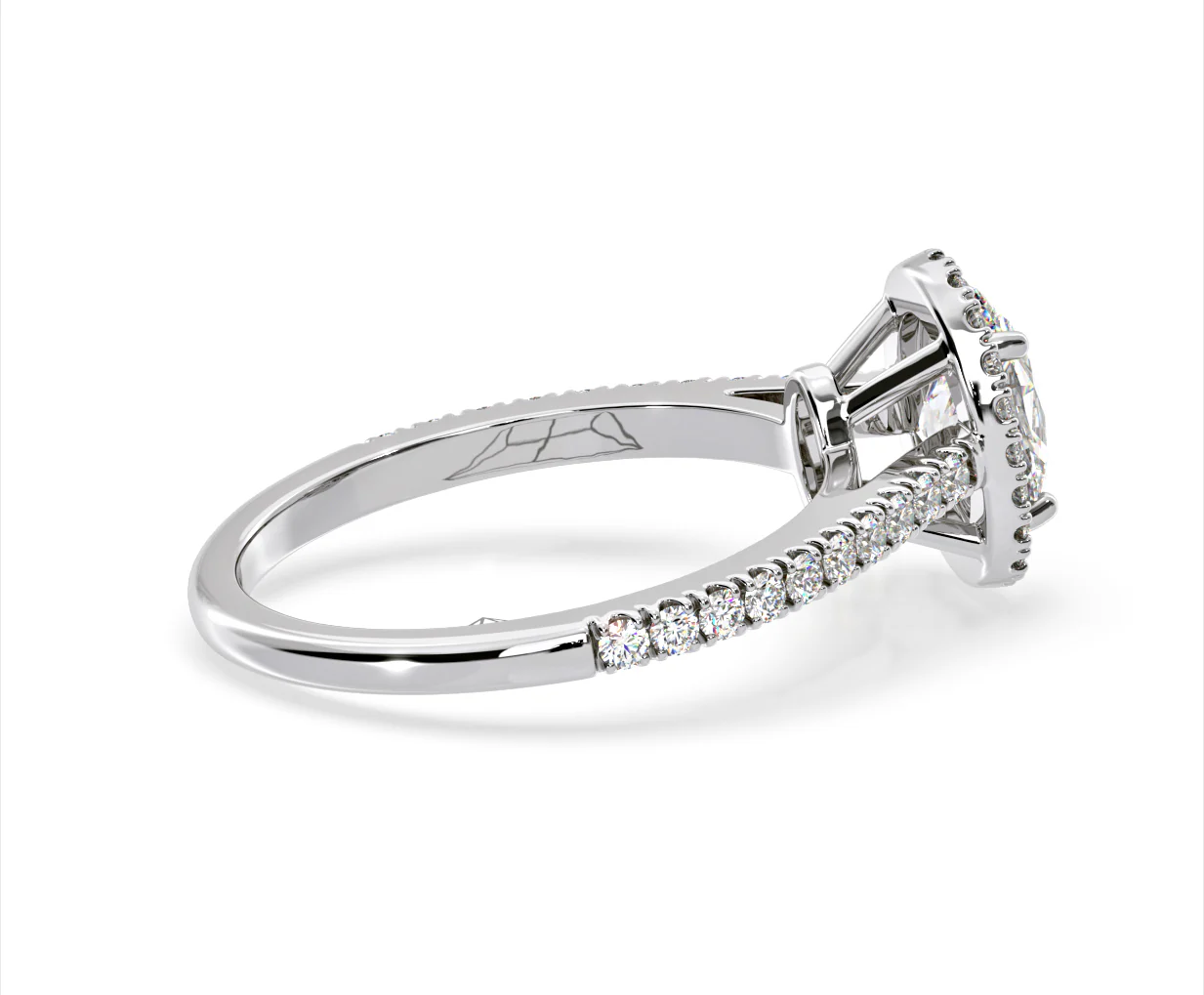 Georgina Lab Oval Diamond Halo Engagement Ring Platinum 1.55ct F/VS1 - Image 142
