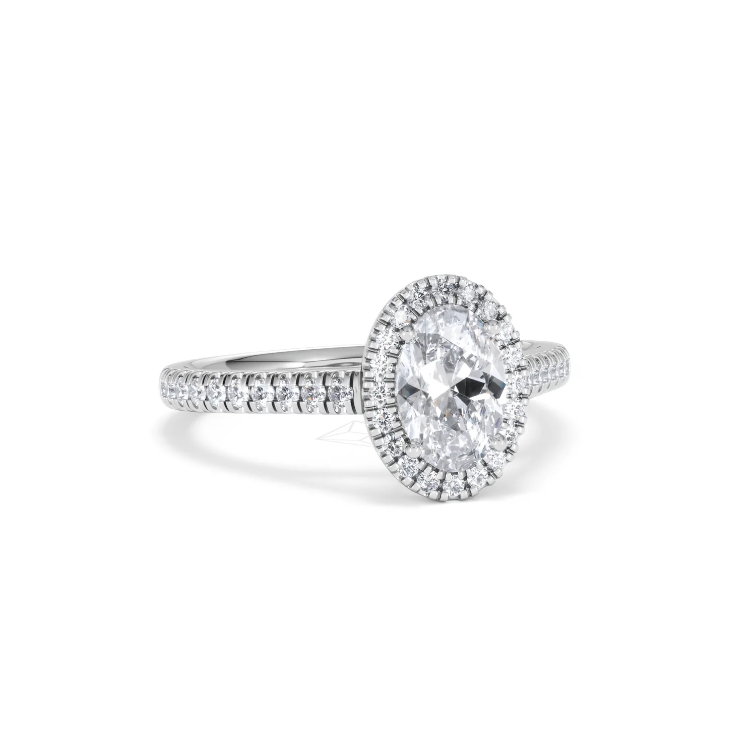 Georgina Lab Oval Diamond Halo Engagement Ring Platinum 1.55ct F/VS1 - Image 15