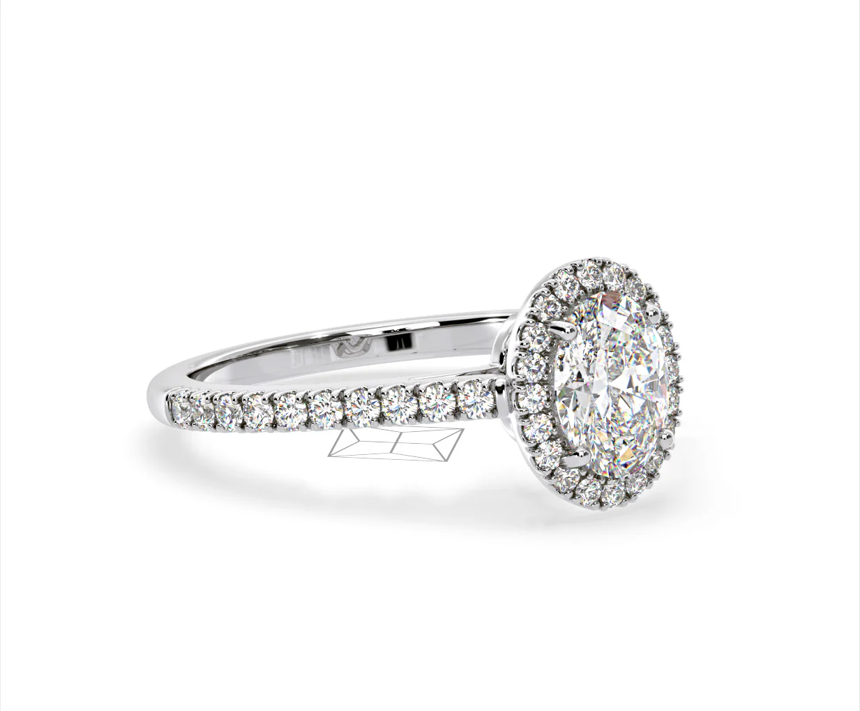 Georgina Lab Oval Diamond Halo Engagement Ring Platinum 1.55ct F/VS1 - Image 158