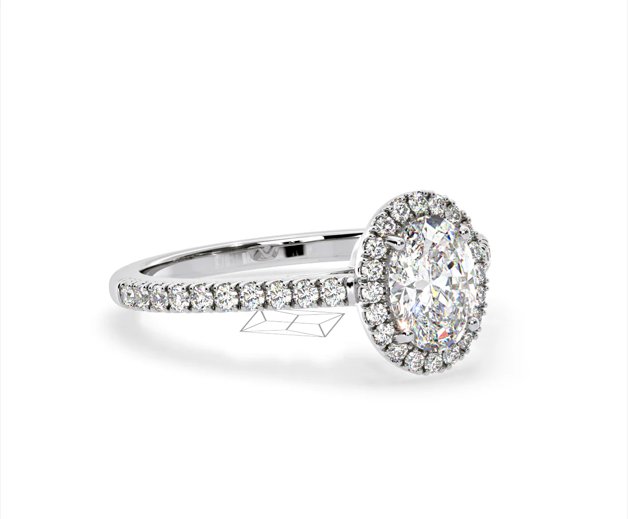 Georgina Lab Oval Diamond Halo Engagement Ring Platinum 1.55ct F/VS1 - Image 159
