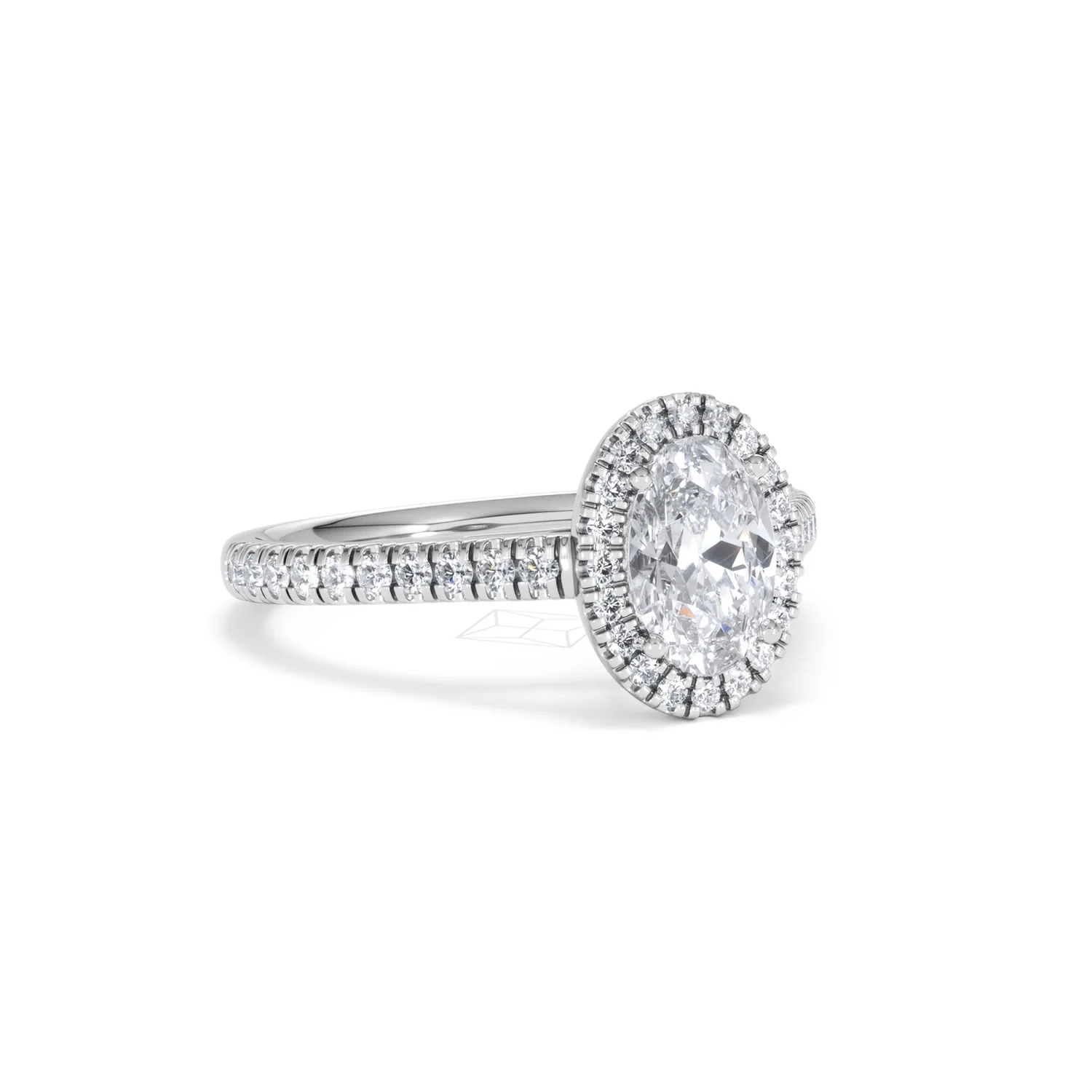 Georgina Lab Oval Diamond Halo Engagement Ring Platinum 1.55ct F/VS1 - Image 17