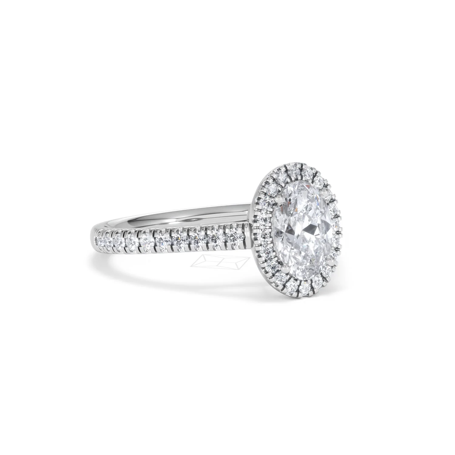 Georgina Lab Oval Diamond Halo Engagement Ring Platinum 1.55ct F/VS1 - Image 18