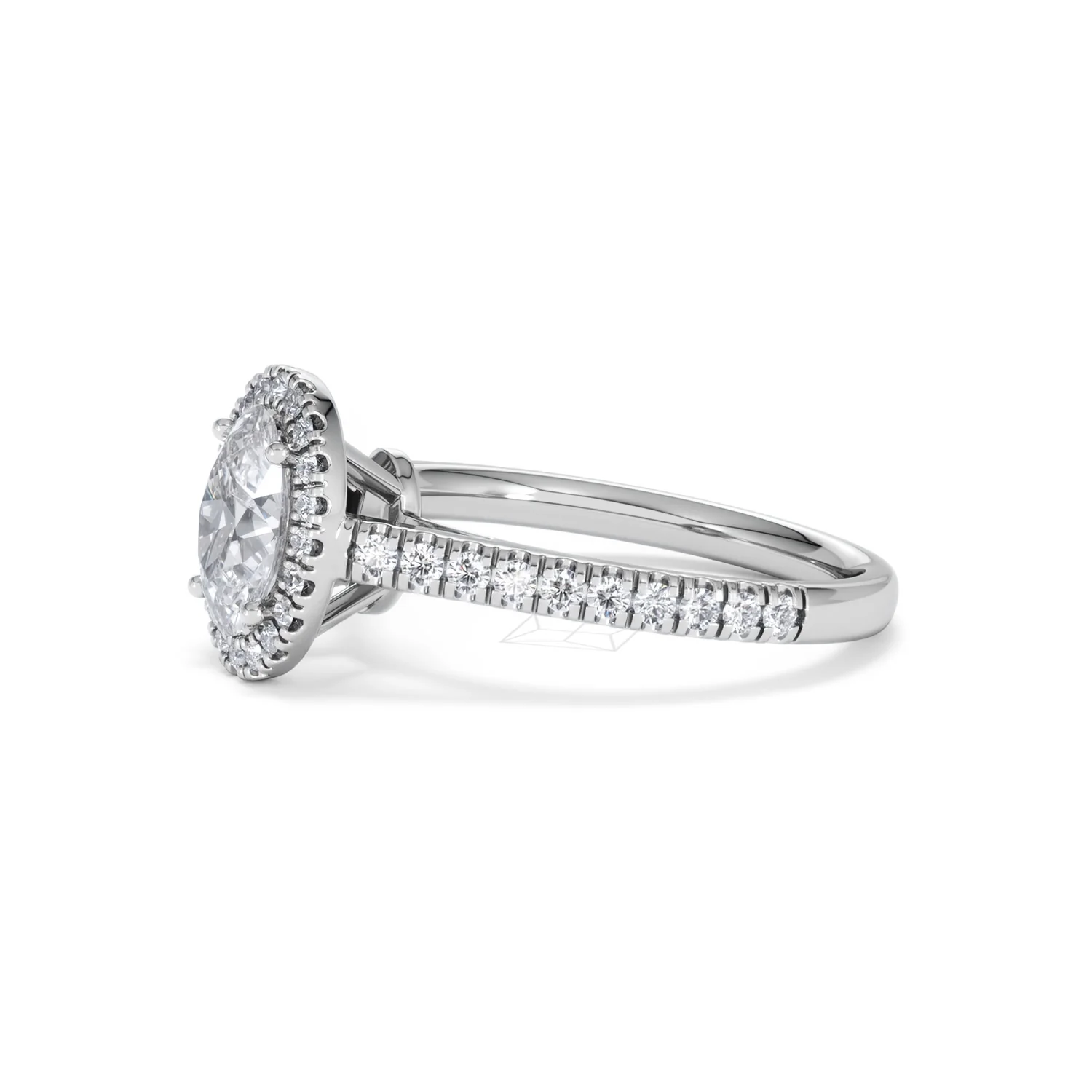 Georgina Lab Oval Diamond Halo Engagement Ring Platinum 1.55ct F/VS1 - Image 77