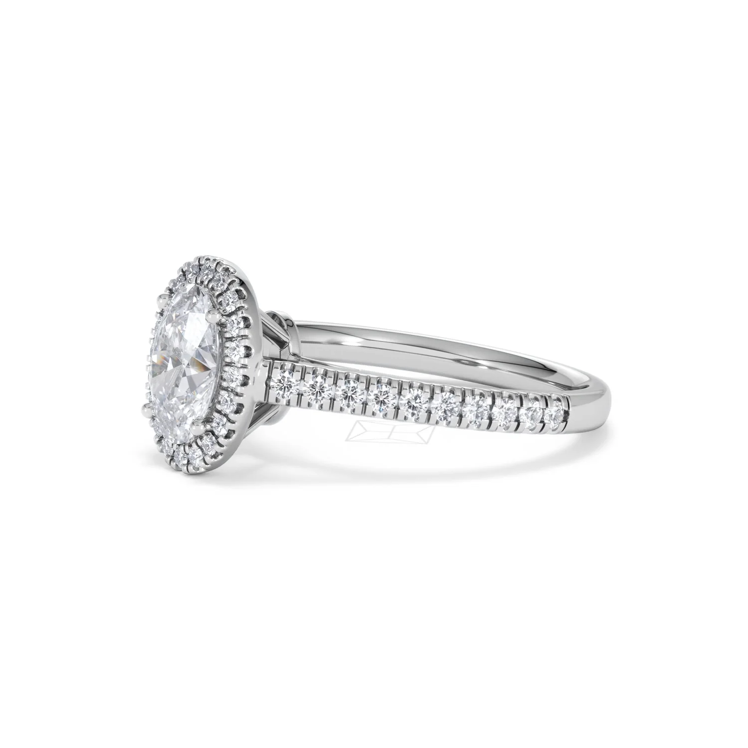 Georgina Lab Oval Diamond Halo Engagement Ring Platinum 1.55ct F/VS1 - Image 79