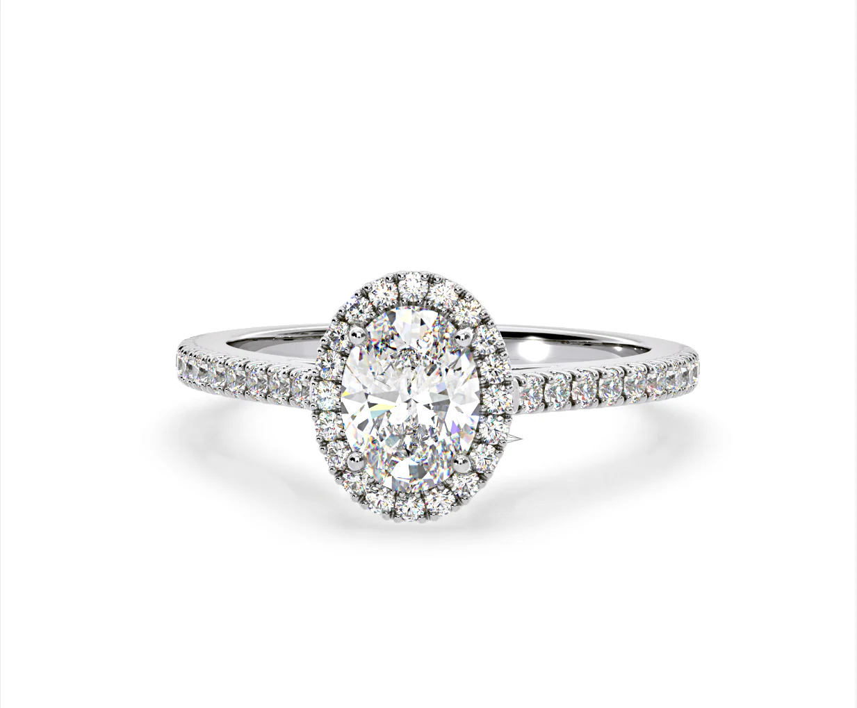 Georgina Lab Oval Diamond Halo Engagement Ring Platinum 1.55ct F/VS1 - Image 8