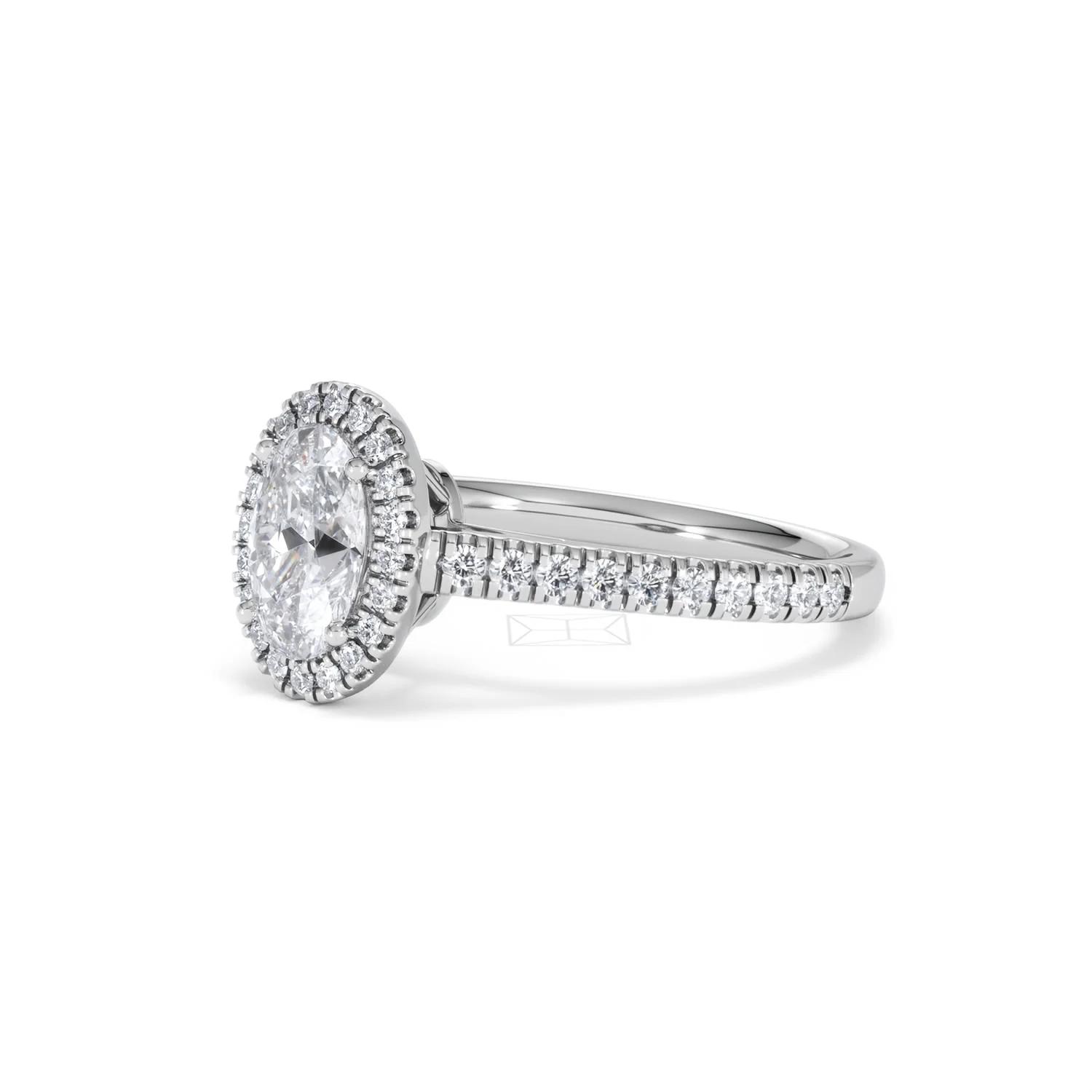 Georgina Lab Oval Diamond Halo Engagement Ring Platinum 1.55ct F/VS1 - Image 81