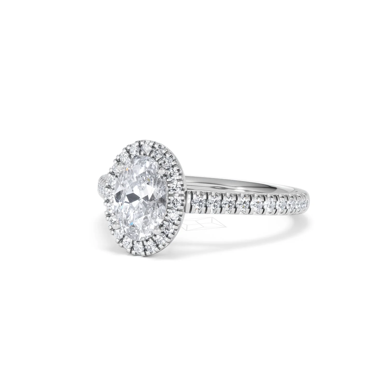 Georgina Lab Oval Diamond Halo Engagement Ring Platinum 1.55ct F/VS1 - Image 85