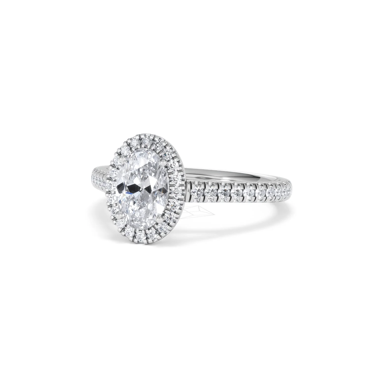 Georgina Lab Oval Diamond Halo Engagement Ring Platinum 1.55ct F/VS1 - Image 86