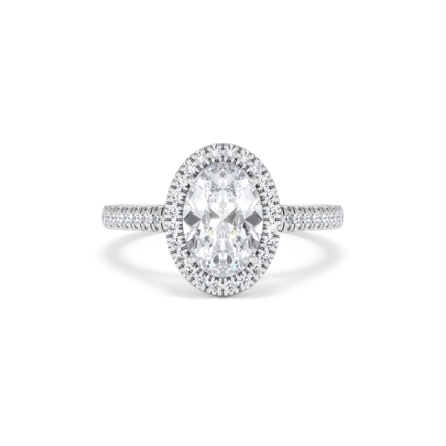 Georgina Lab Oval Diamond Halo Engagement Ring Platinum 2.05ct F/VS1 - Image 11