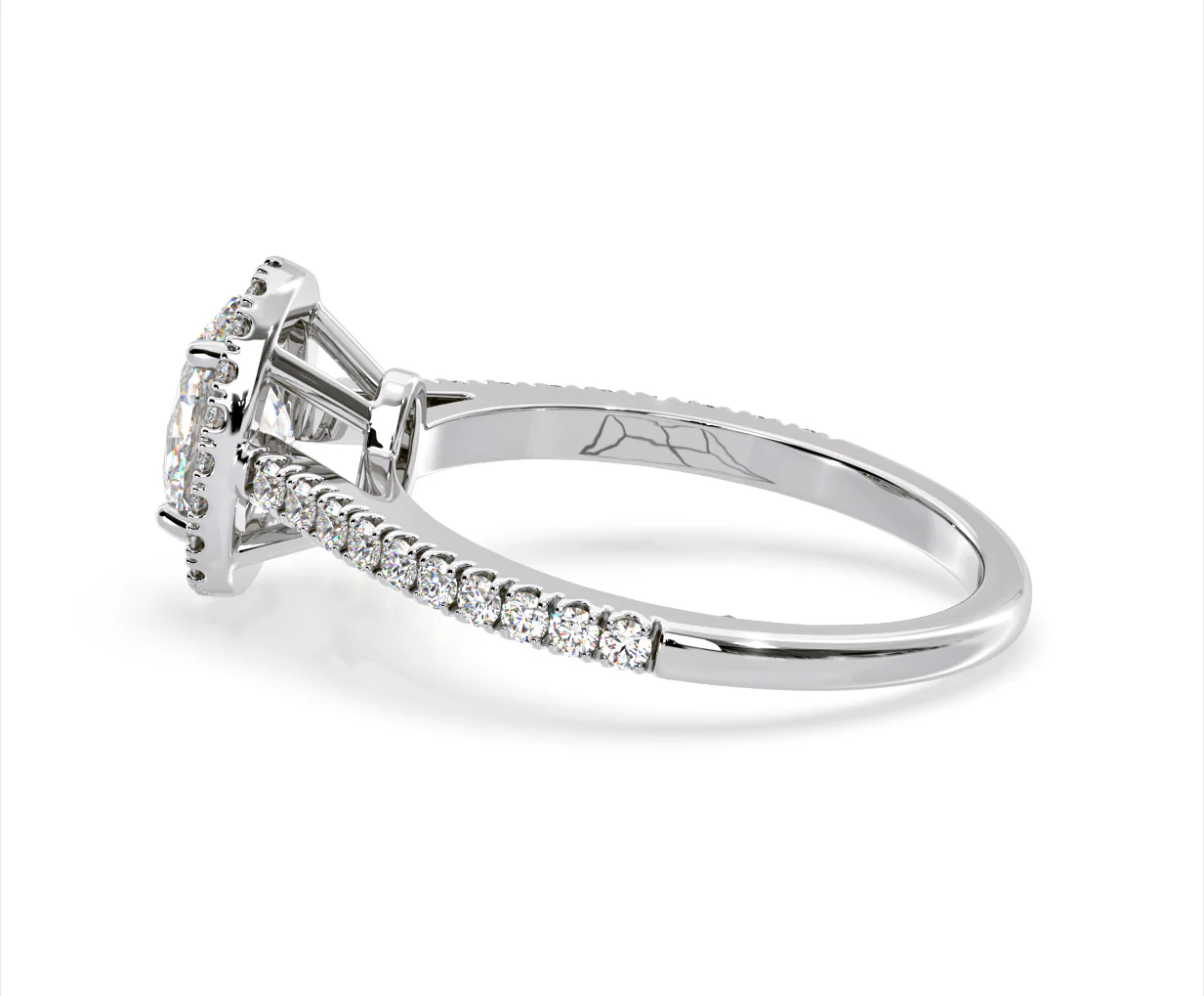 Georgina Lab Oval Diamond Halo Engagement Ring Platinum 2.05ct F/VS1 - Image 110