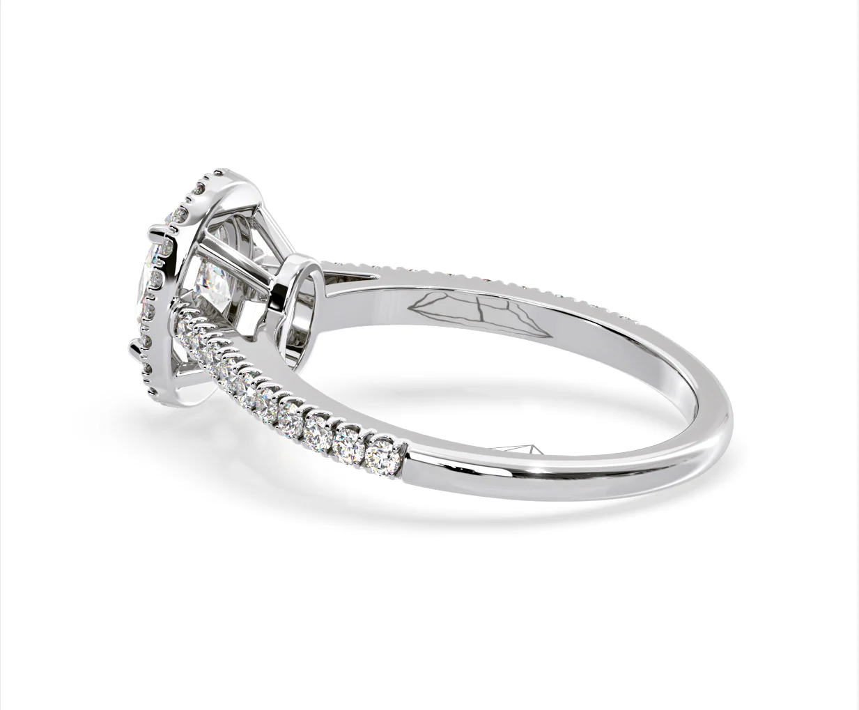 Georgina Lab Oval Diamond Halo Engagement Ring Platinum 2.05ct F/VS1 - Image 113