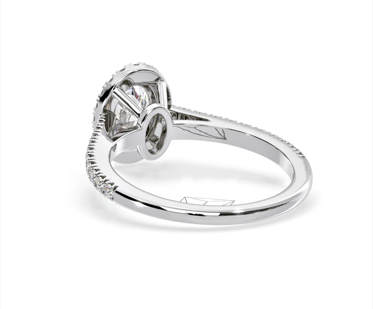 Georgina Lab Oval Diamond Halo Engagement Ring Platinum 2.05ct F/VS1 - Image 120