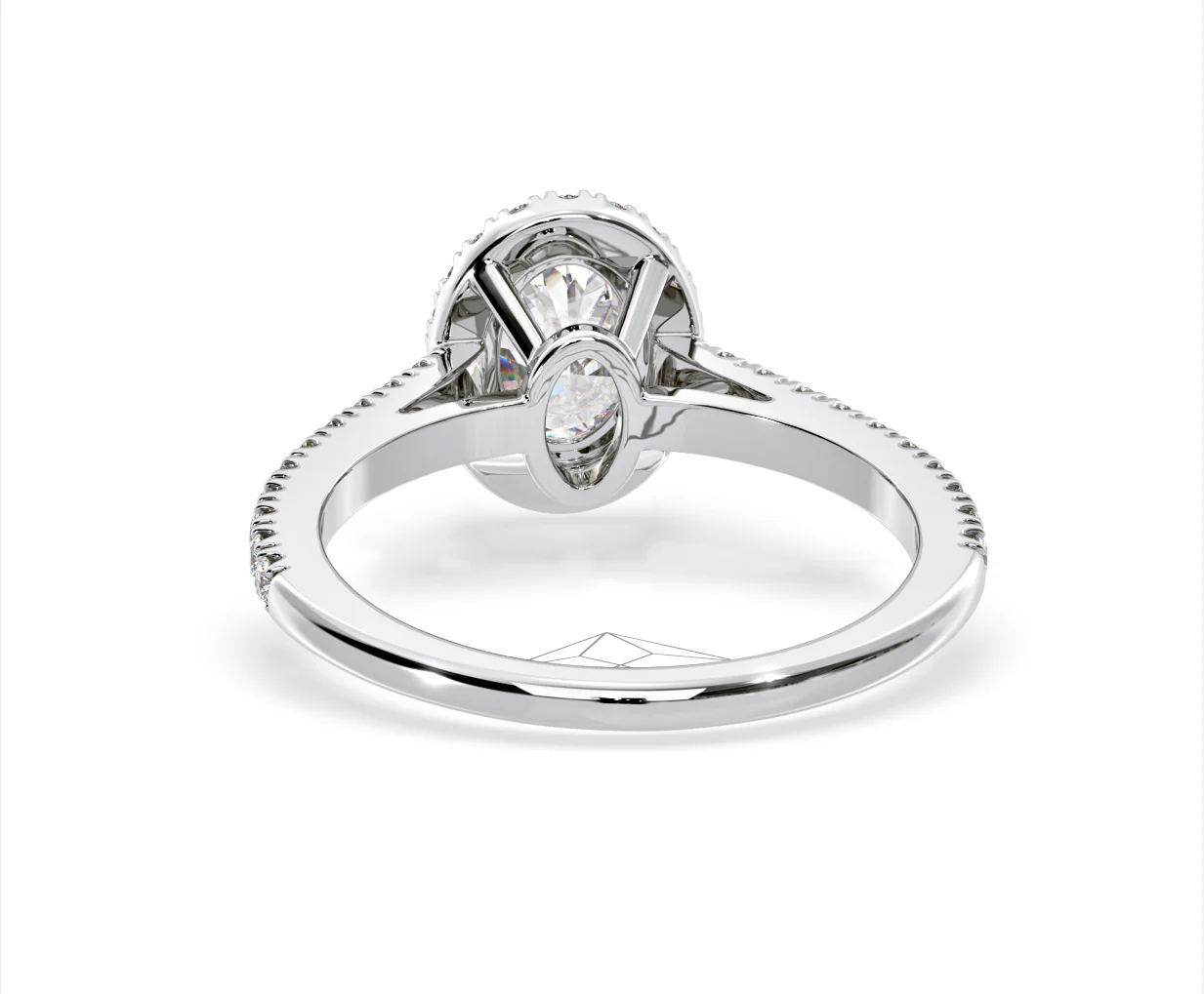 Georgina Lab Oval Diamond Halo Engagement Ring Platinum 2.05ct F/VS1 - Image 125
