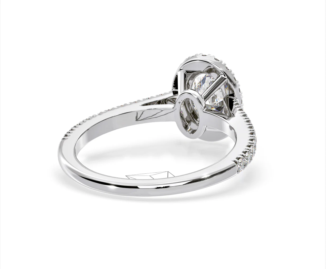 Georgina Lab Oval Diamond Halo Engagement Ring Platinum 2.05ct F/VS1 - Image 132