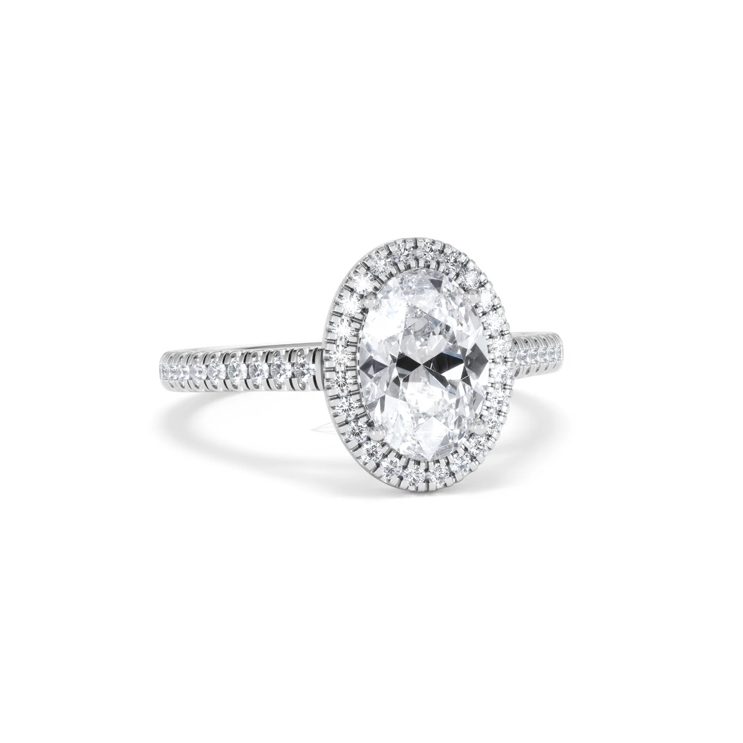 Georgina Lab Oval Diamond Halo Engagement Ring Platinum 2.05ct F/VS1 - Image 14