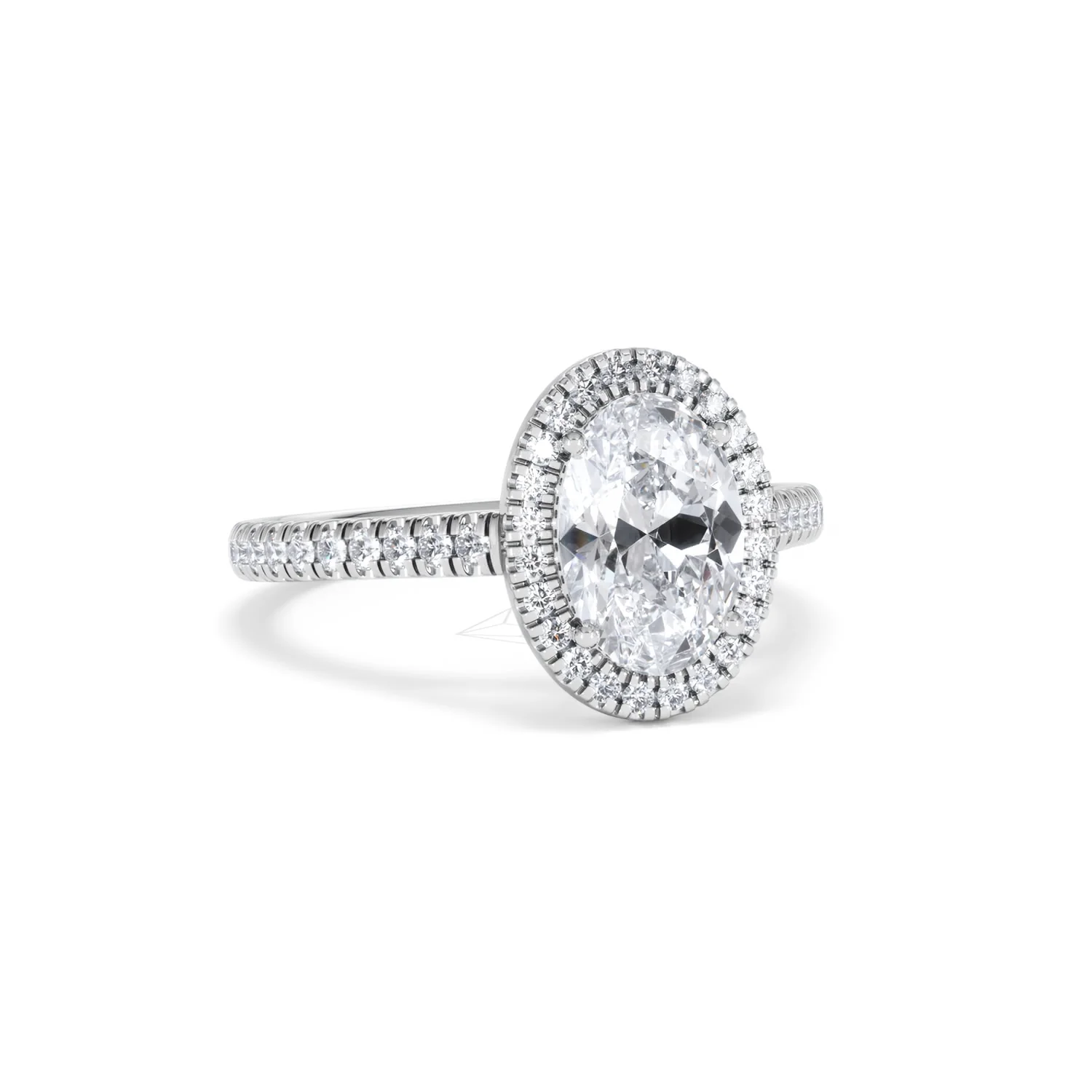 Georgina Lab Oval Diamond Halo Engagement Ring Platinum 2.05ct F/VS1 - Image 15