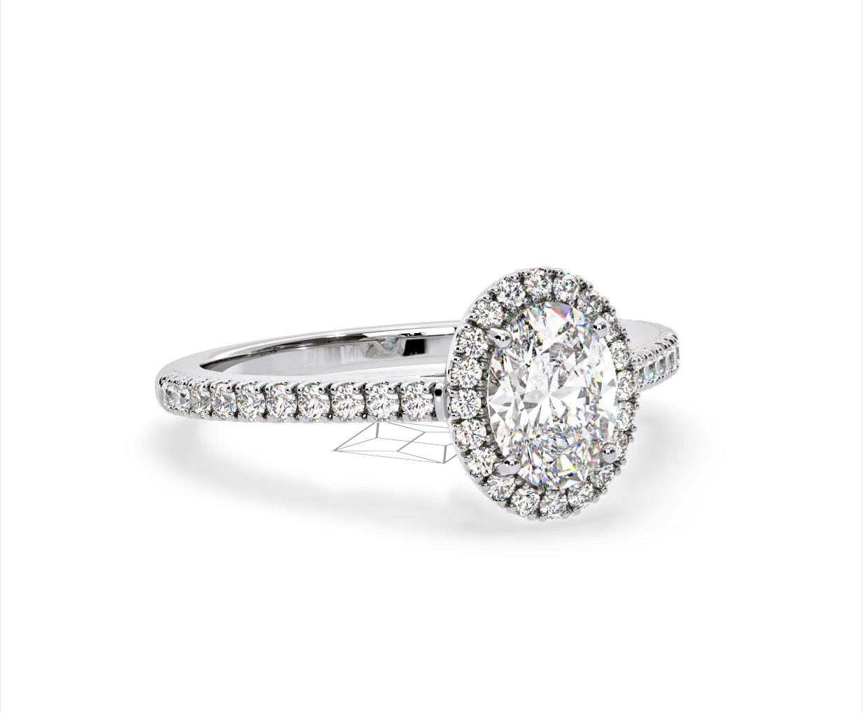 Georgina Lab Oval Diamond Halo Engagement Ring Platinum 2.05ct F/VS1 - Image 161