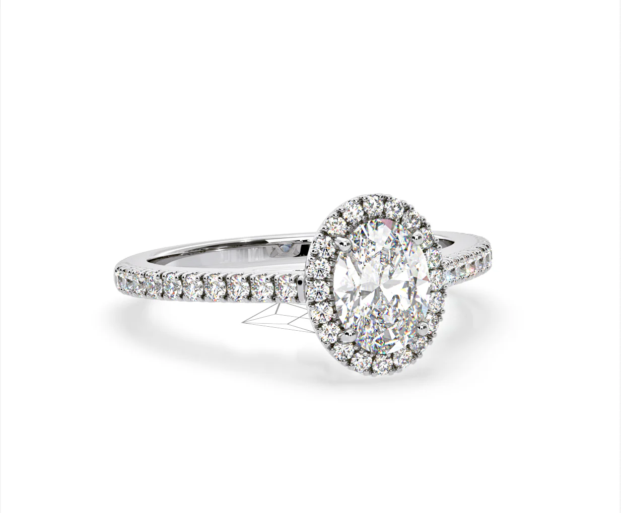 Georgina Lab Oval Diamond Halo Engagement Ring Platinum 2.05ct F/VS1 - Image 162