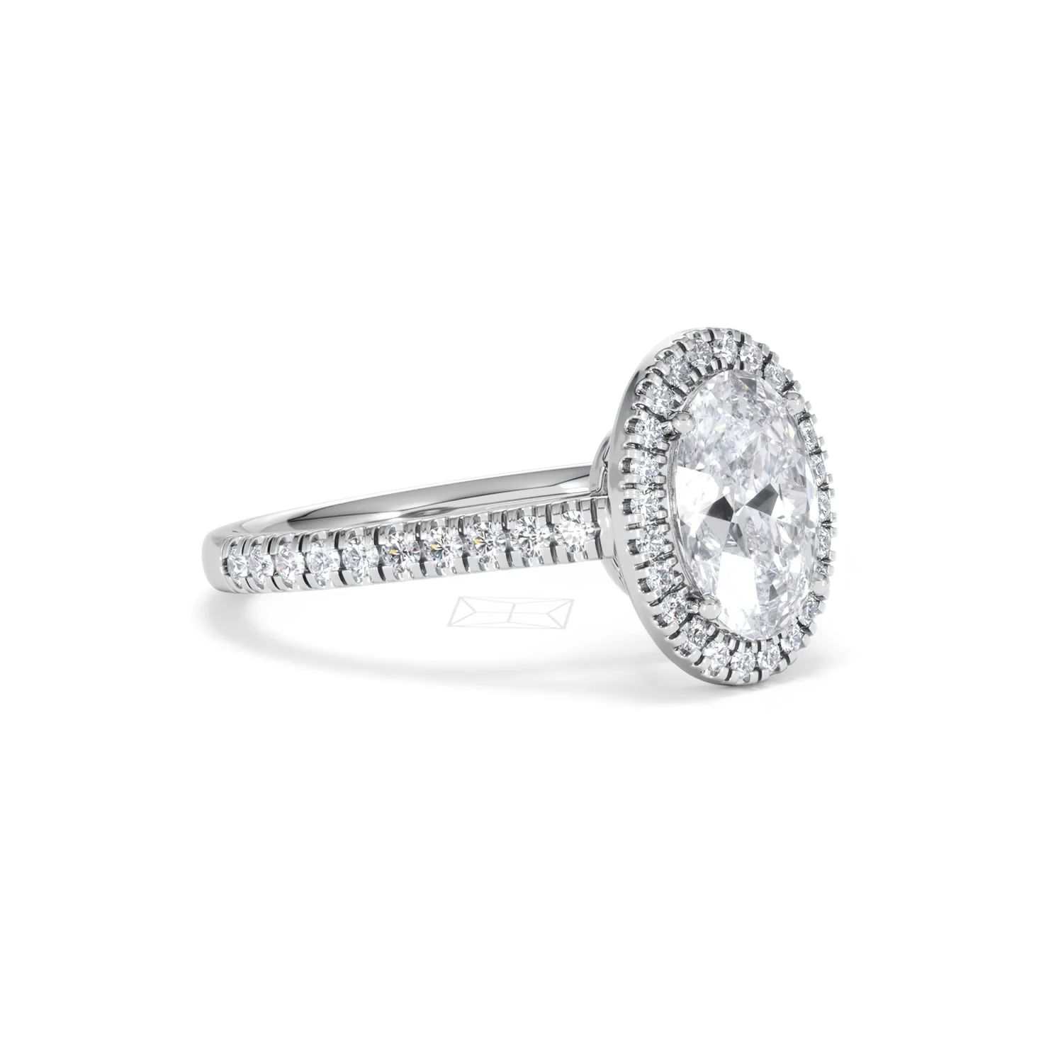 Georgina Lab Oval Diamond Halo Engagement Ring Platinum 2.05ct F/VS1 - Image 20