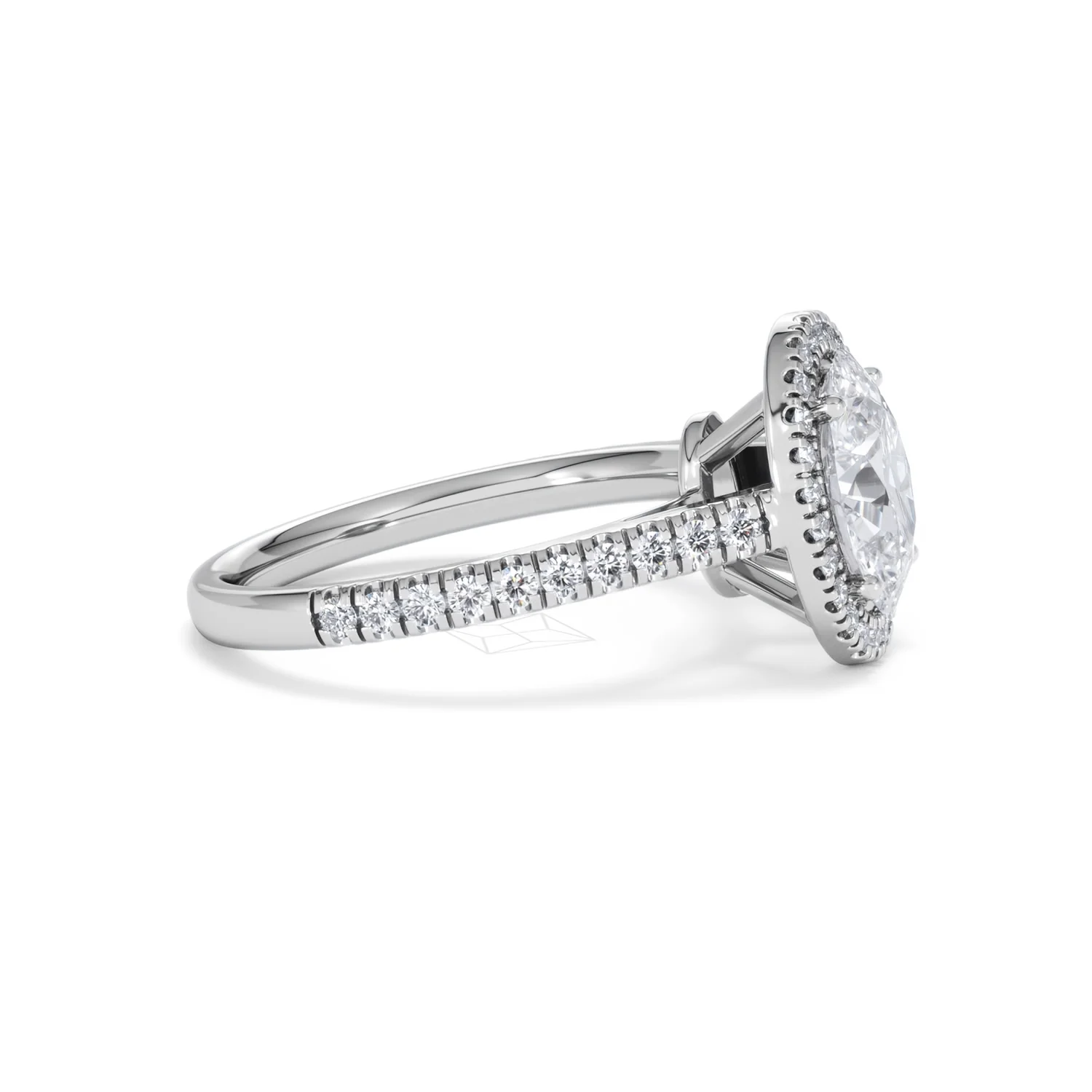 Georgina Lab Oval Diamond Halo Engagement Ring Platinum 2.05ct F/VS1 - Image 27