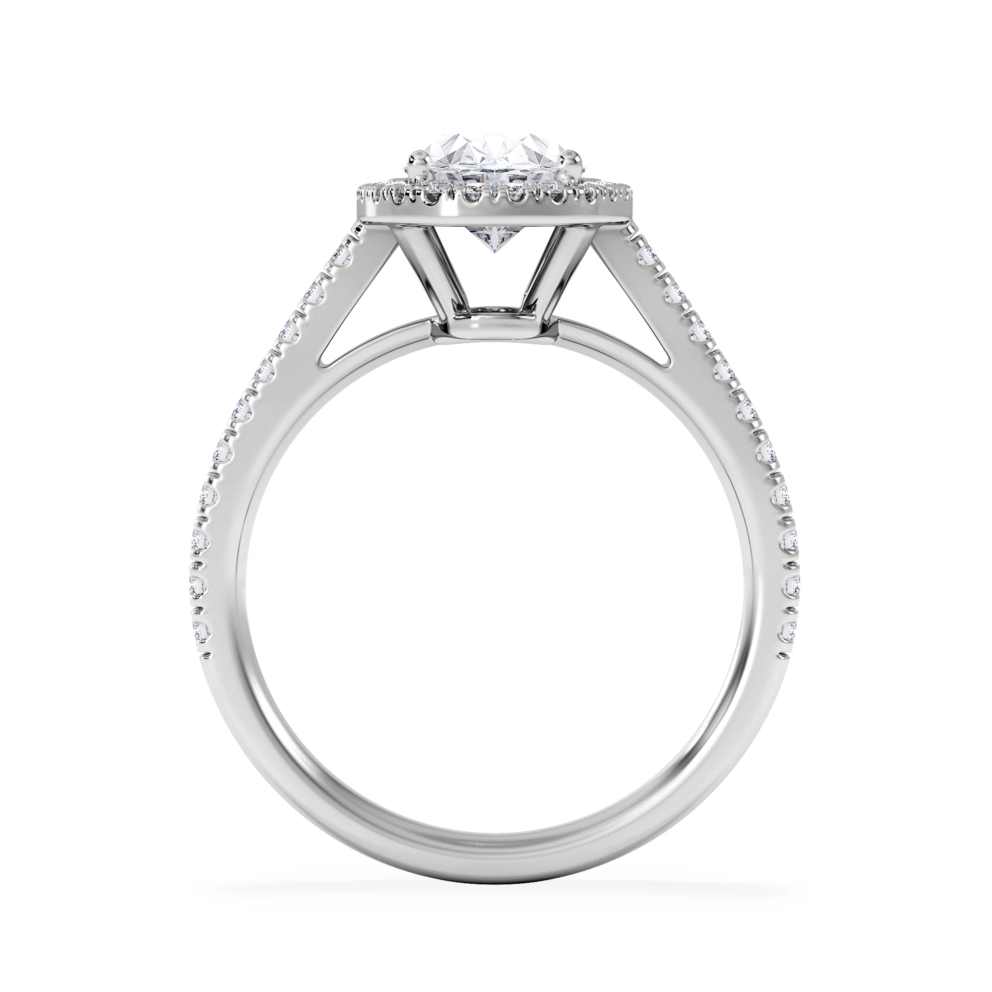 Georgina Lab Oval Diamond Halo Engagement Ring Platinum 2.05ct F/VS1 - Image 3
