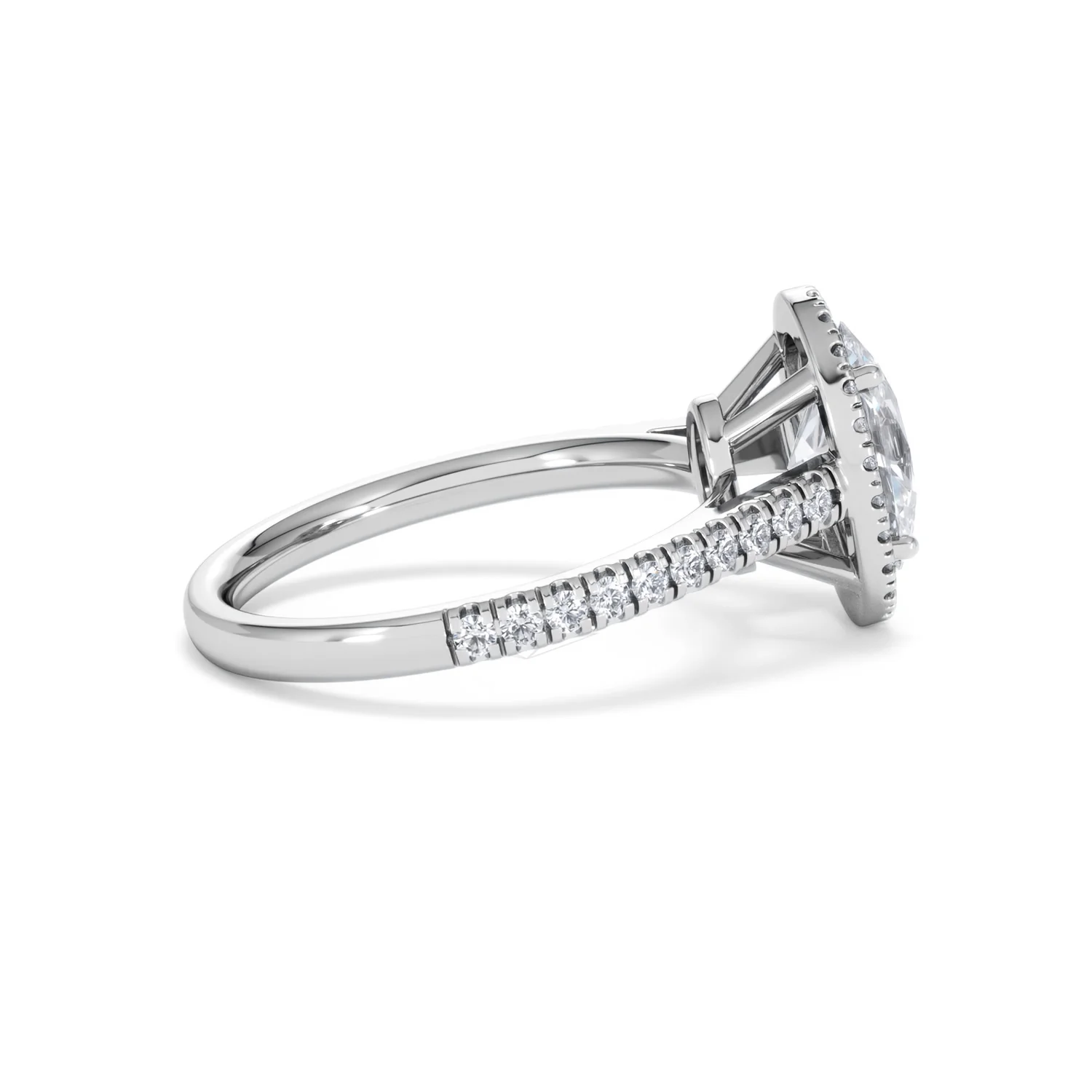Georgina Lab Oval Diamond Halo Engagement Ring Platinum 2.05ct F/VS1 - Image 33