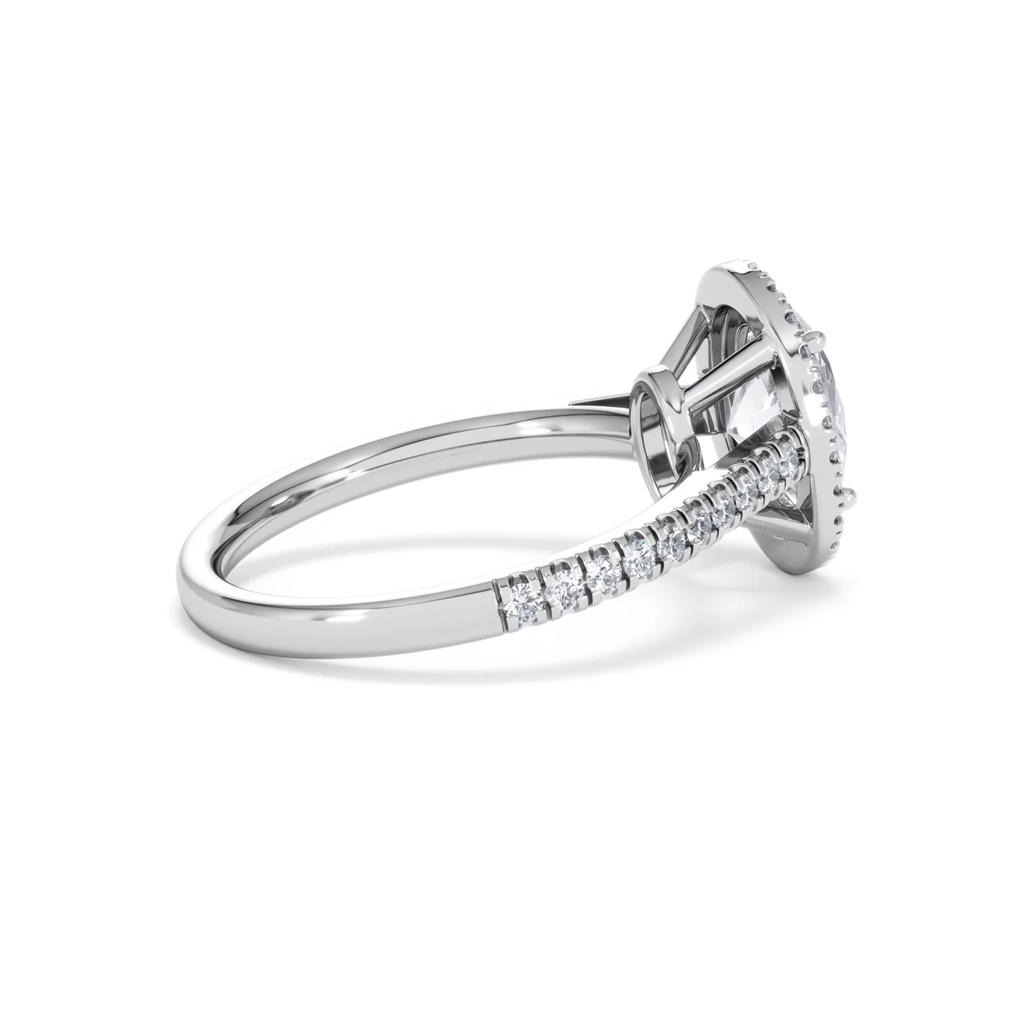 Georgina Lab Oval Diamond Halo Engagement Ring Platinum 2.05ct F/VS1 - Image 36