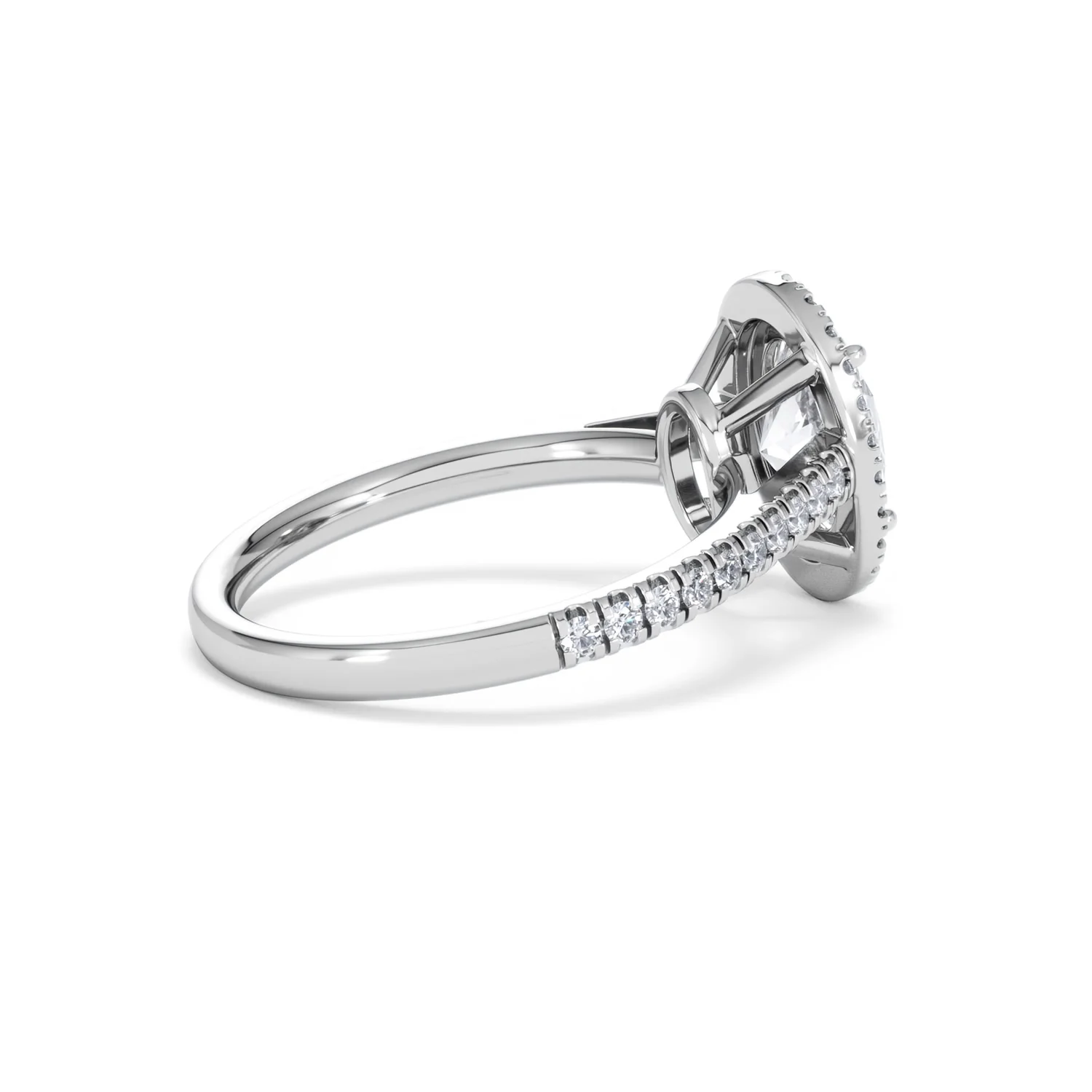 Georgina Lab Oval Diamond Halo Engagement Ring Platinum 2.05ct F/VS1 - Image 37