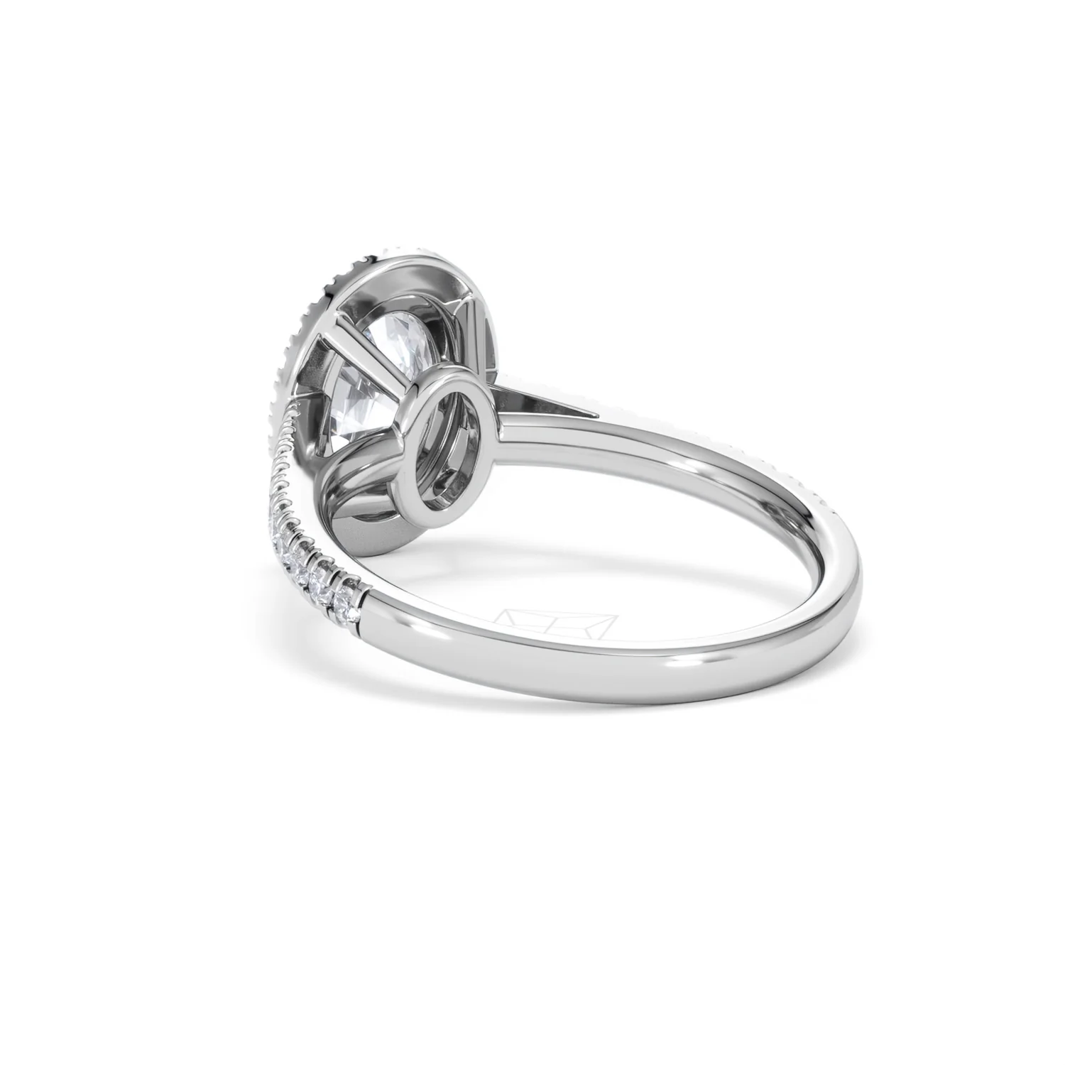 Georgina Lab Oval Diamond Halo Engagement Ring Platinum 2.05ct F/VS1 - Image 58