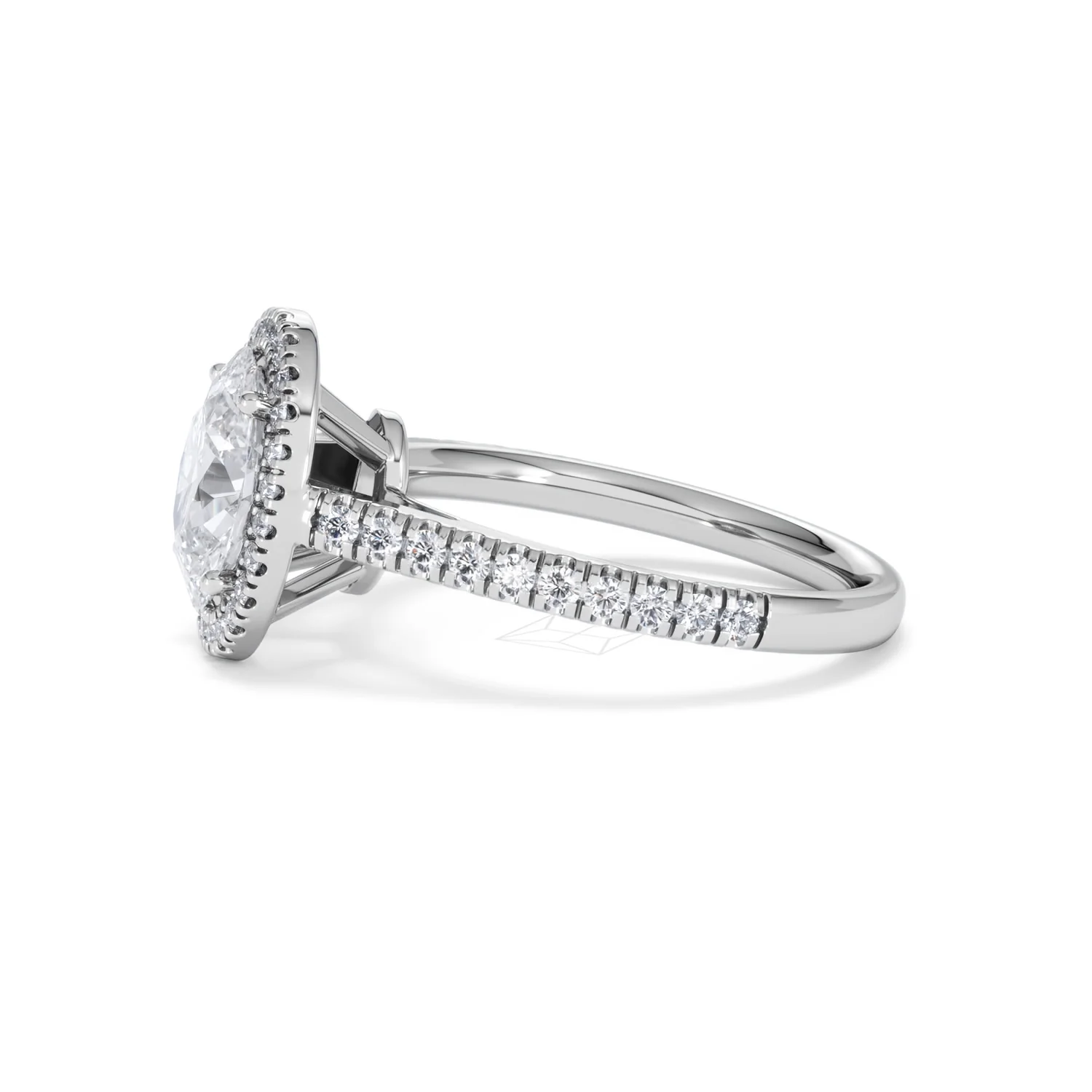 Georgina Lab Oval Diamond Halo Engagement Ring Platinum 2.05ct F/VS1 - Image 74