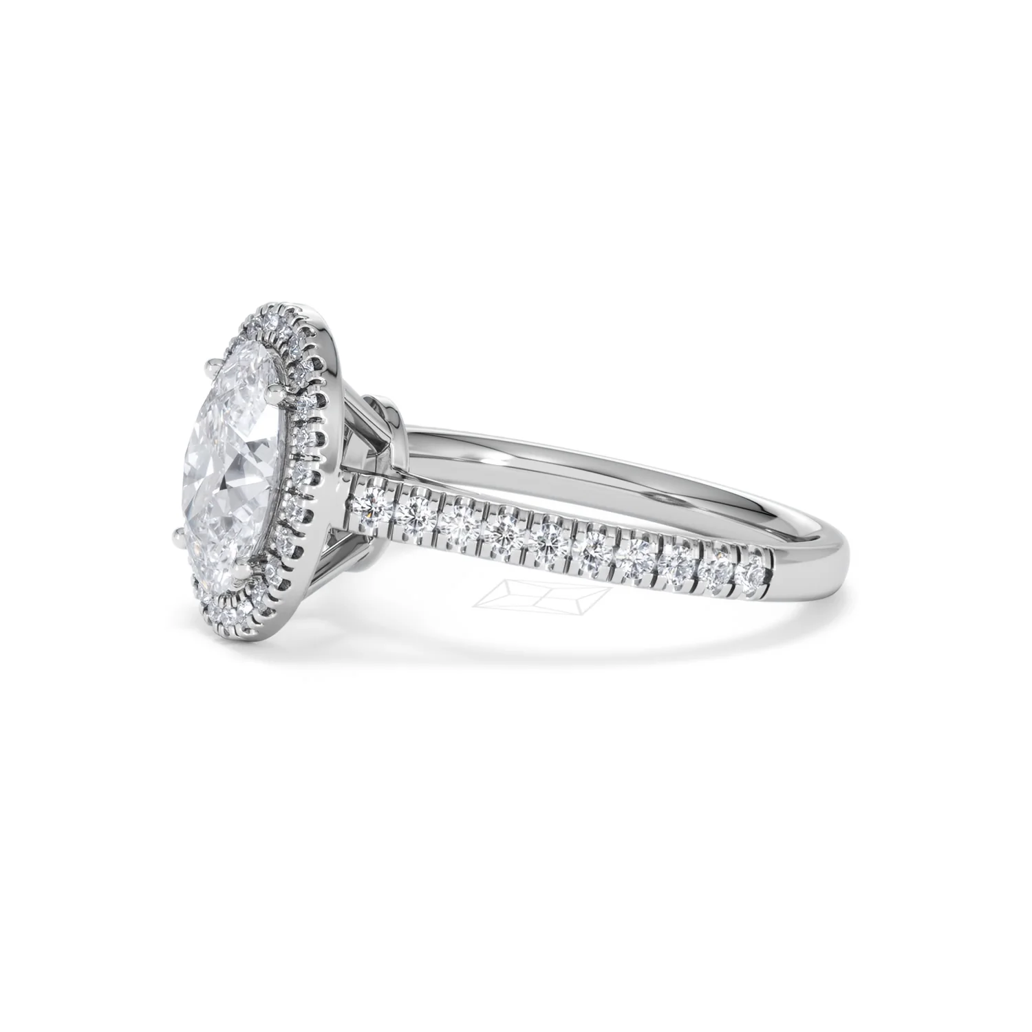 Georgina Lab Oval Diamond Halo Engagement Ring Platinum 2.05ct F/VS1 - Image 77