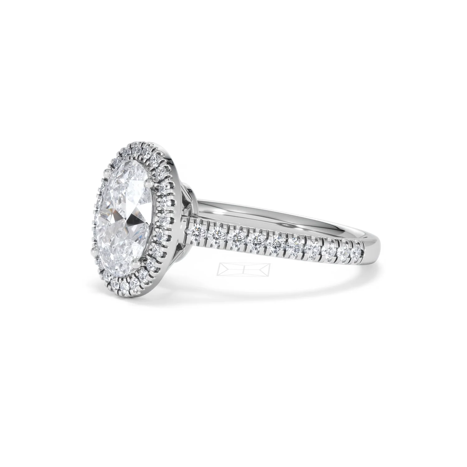 Georgina Lab Oval Diamond Halo Engagement Ring Platinum 2.05ct F/VS1 - Image 80