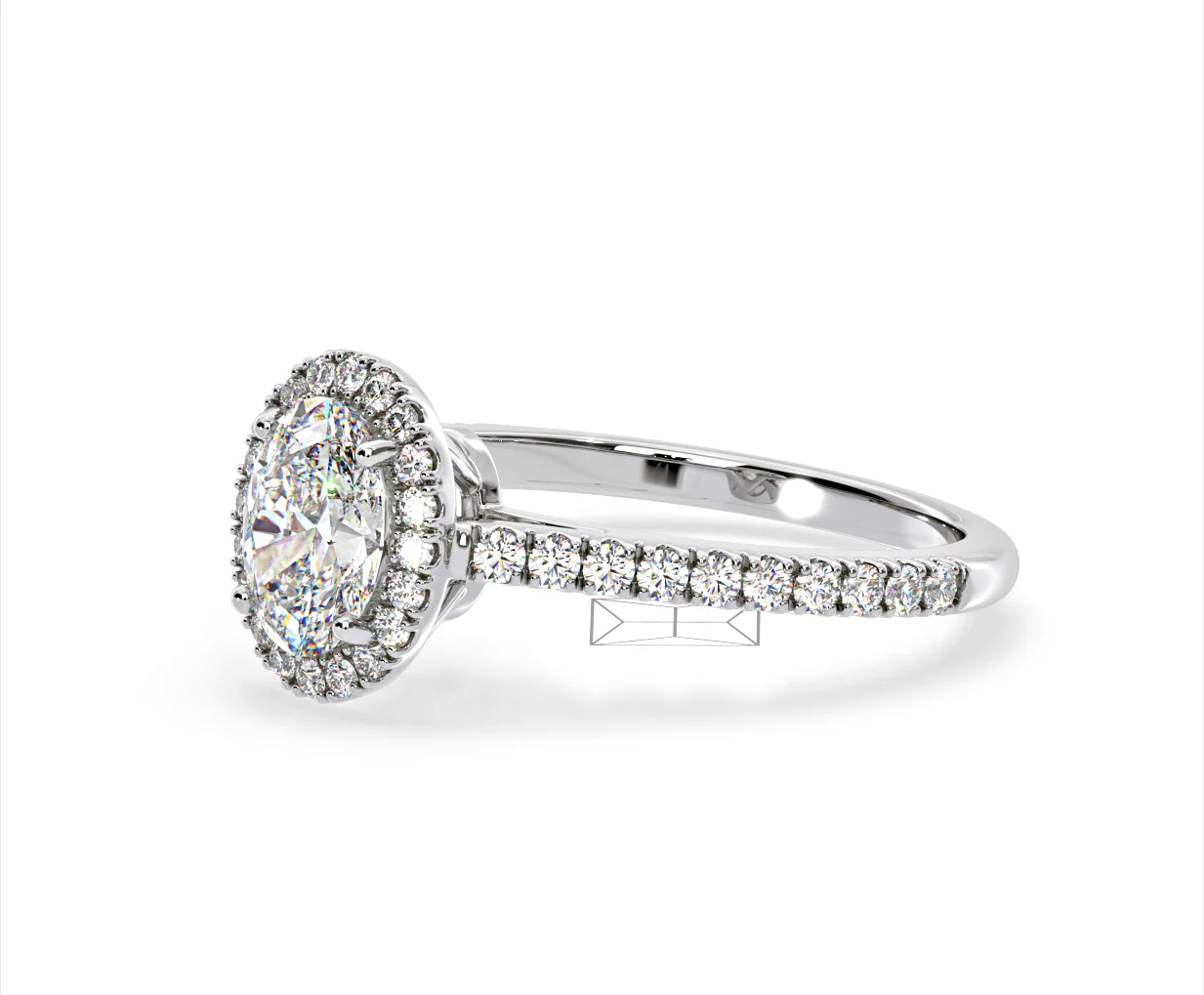 Georgina Lab Oval Diamond Halo Engagement Ring Platinum 2.05ct F/VS1 - Image 97