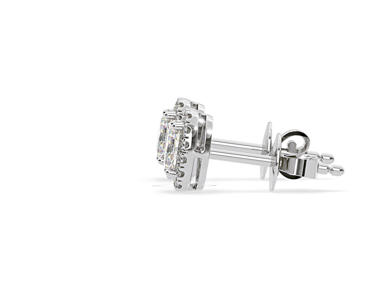 Georgina Oval Lab Diamond Halo Earrings 1.34ct in 18K White Gold F/VS1 - Image 26