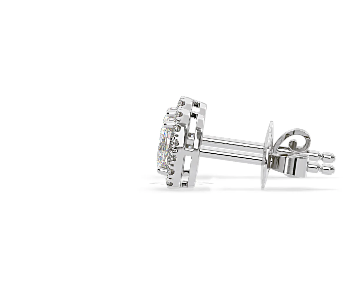 Georgina Oval Lab Diamond Halo Earrings 1.34ct in 18K White Gold F/VS1 - Image 27