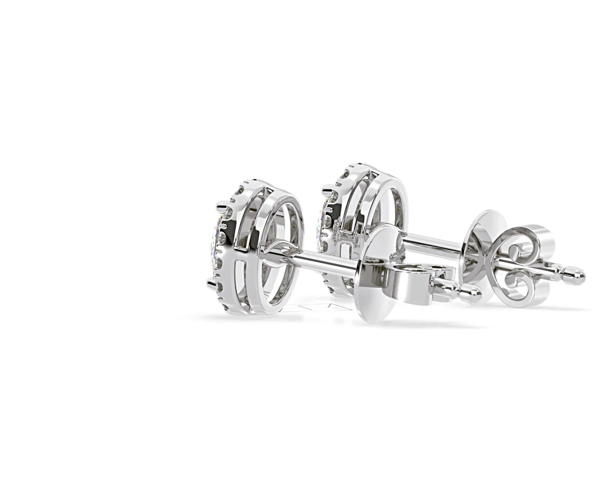 Georgina Oval Lab Diamond Halo Earrings 1.34ct in 18K White Gold F/VS1 - Image 33